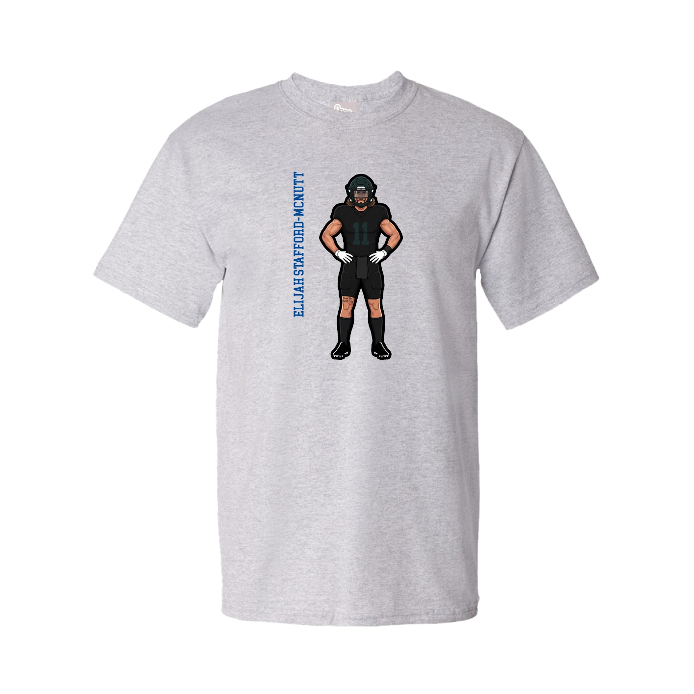 Youth Tee — Name Vertical in Grey