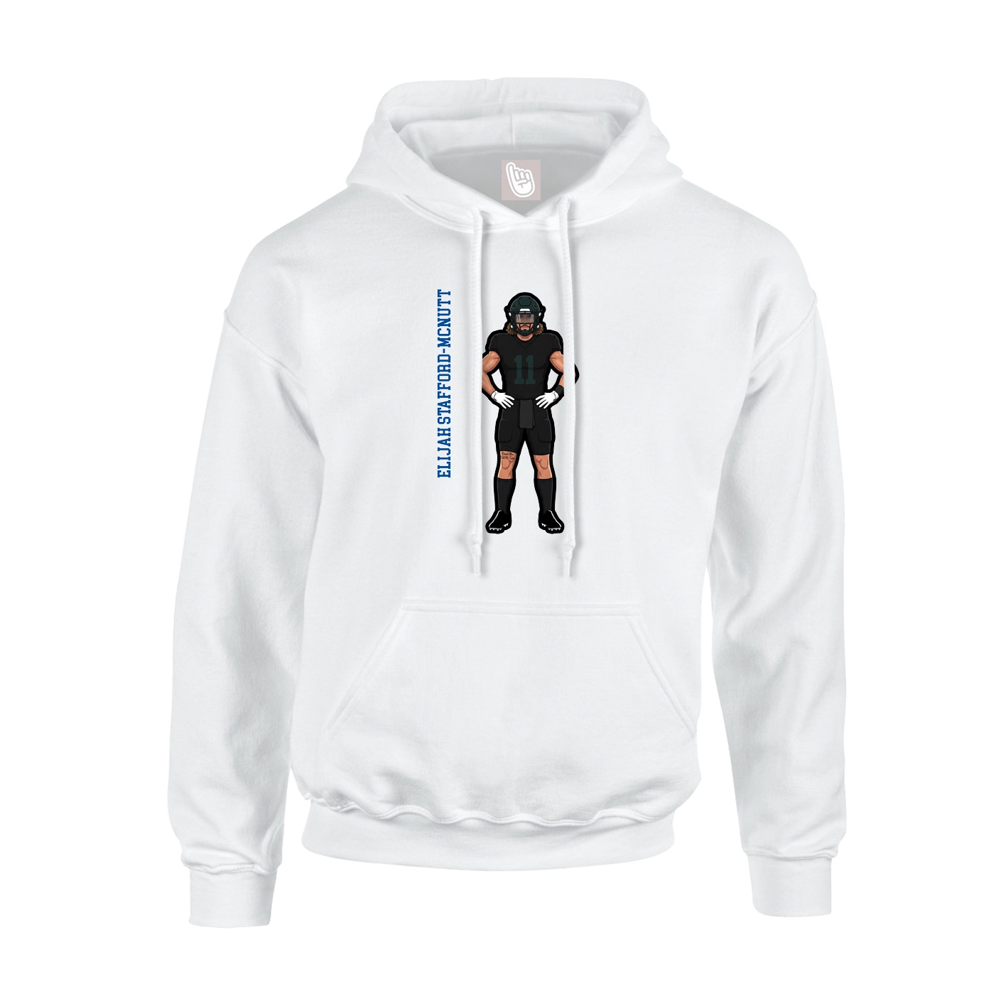 Hoodie — Name Vertical in White