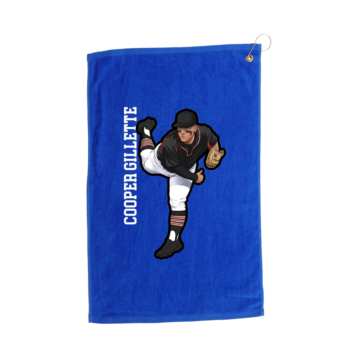 Golf Towel — Name Vertical in Royal