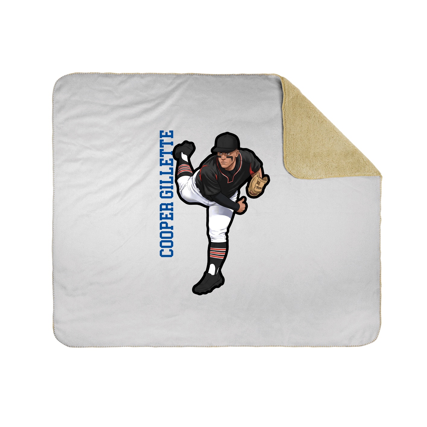 Throw Blanket — Name Vertical in White