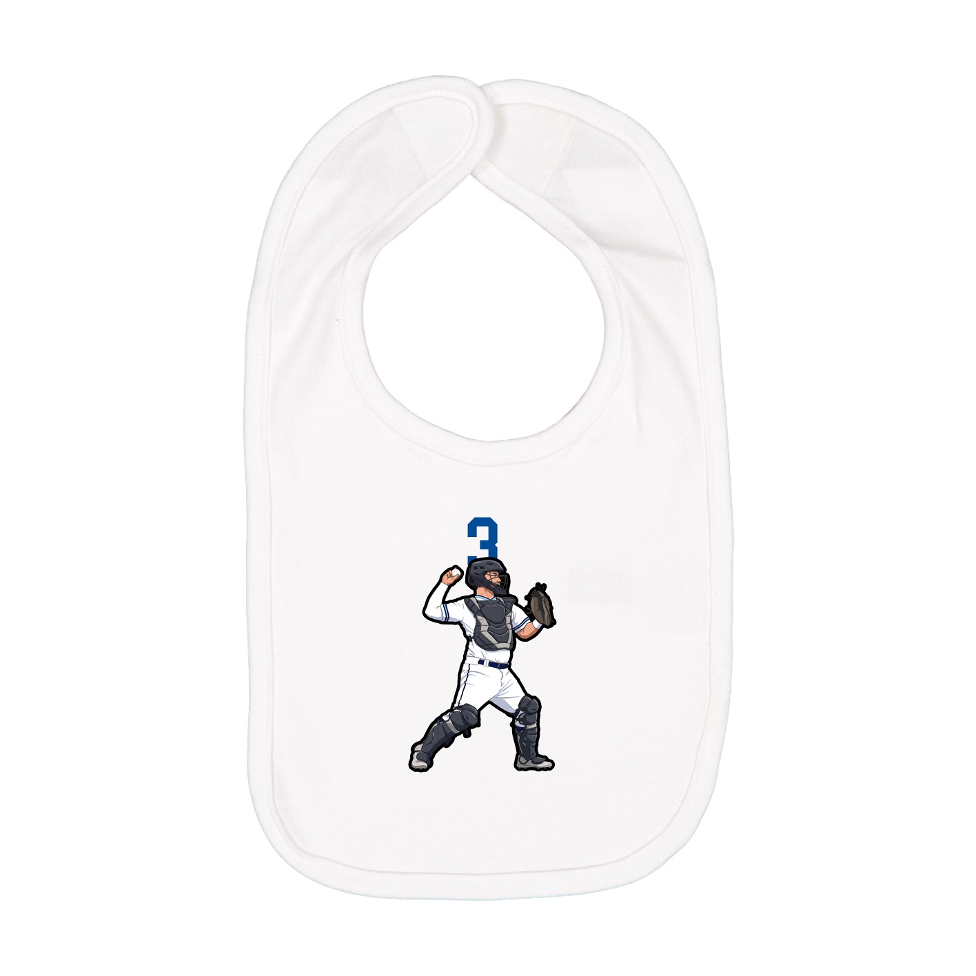 Infant Bib — Number Top in White