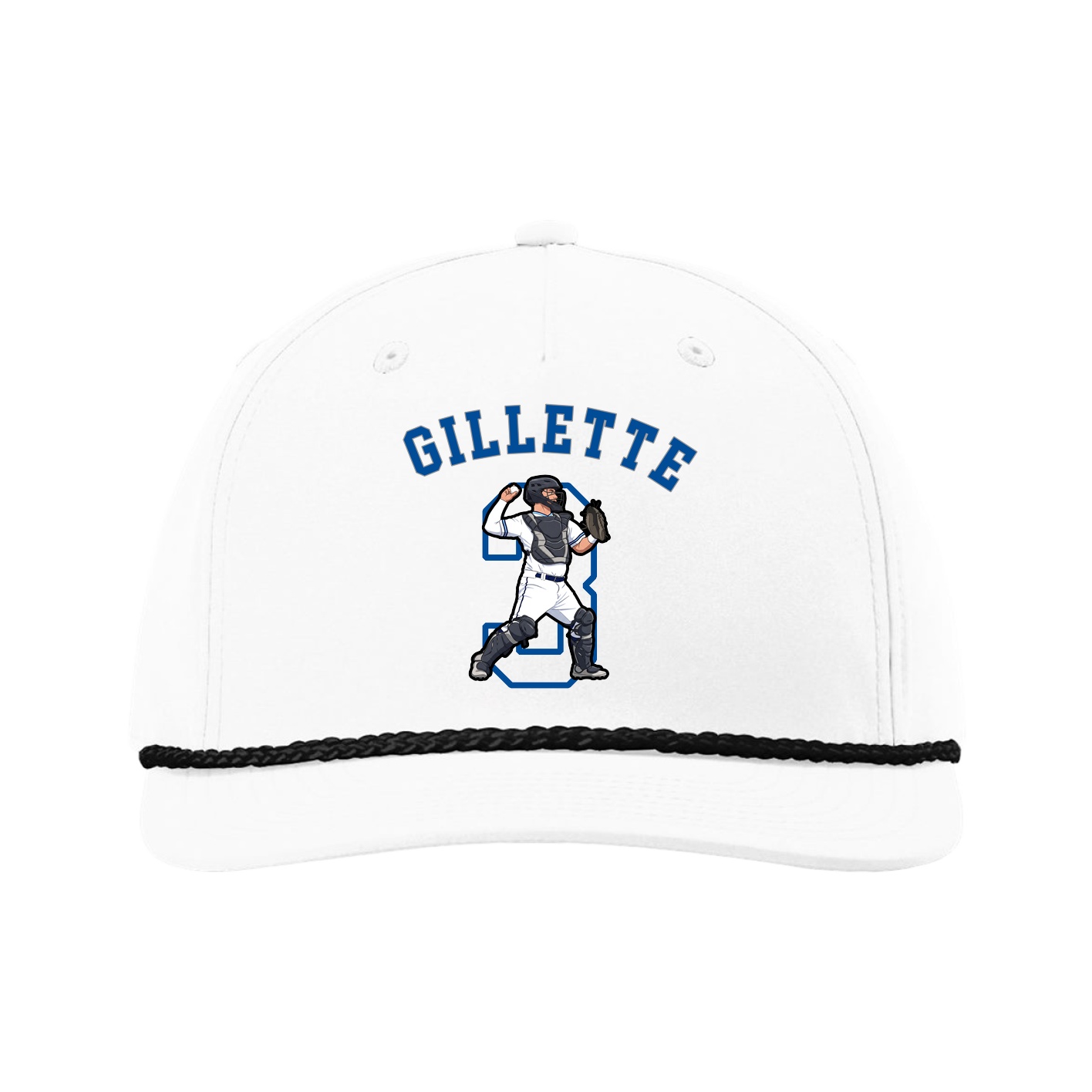 Five-Panel Classic Rope Cap — Shirsey Arch in White