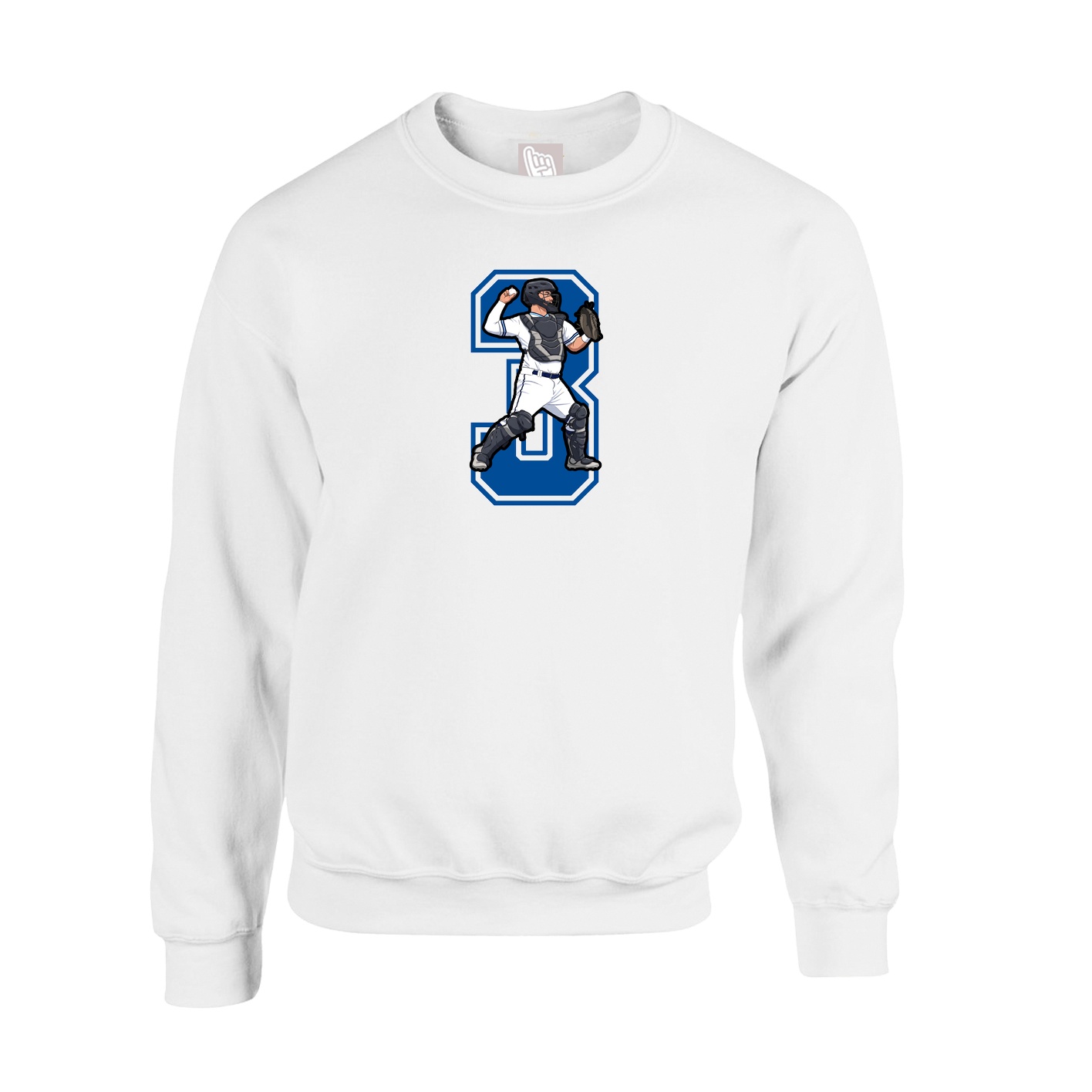 Fleece Crew — Number in White