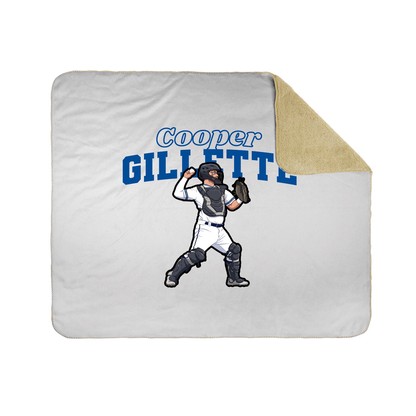 Throw Blanket — Name Arch in White