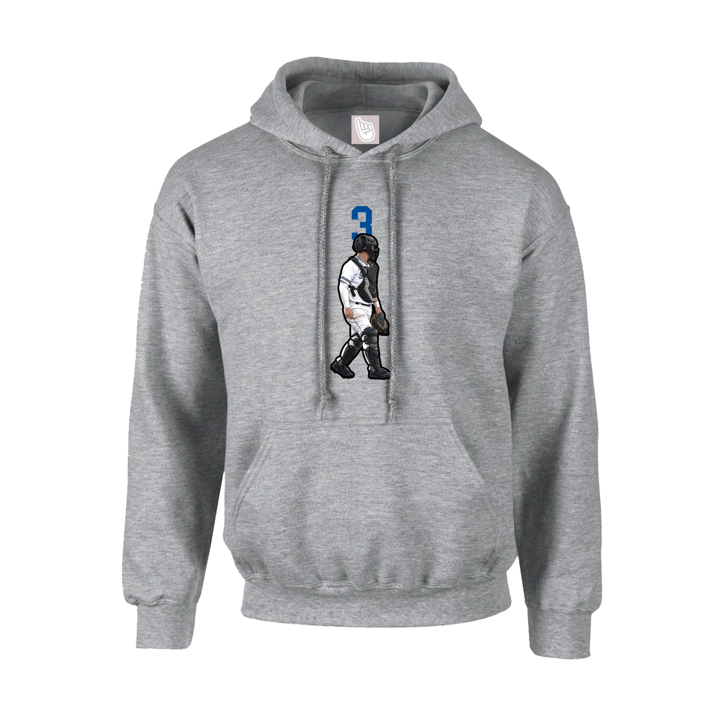 Youth Hoodie — Number Top in Grey