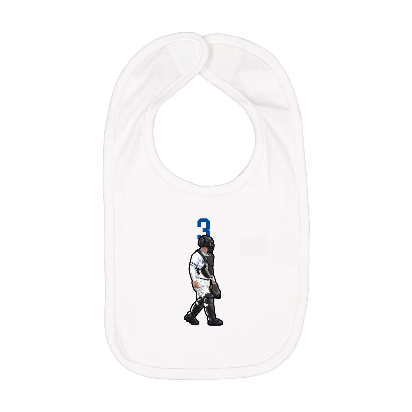 Infant Bib — Number Top in White