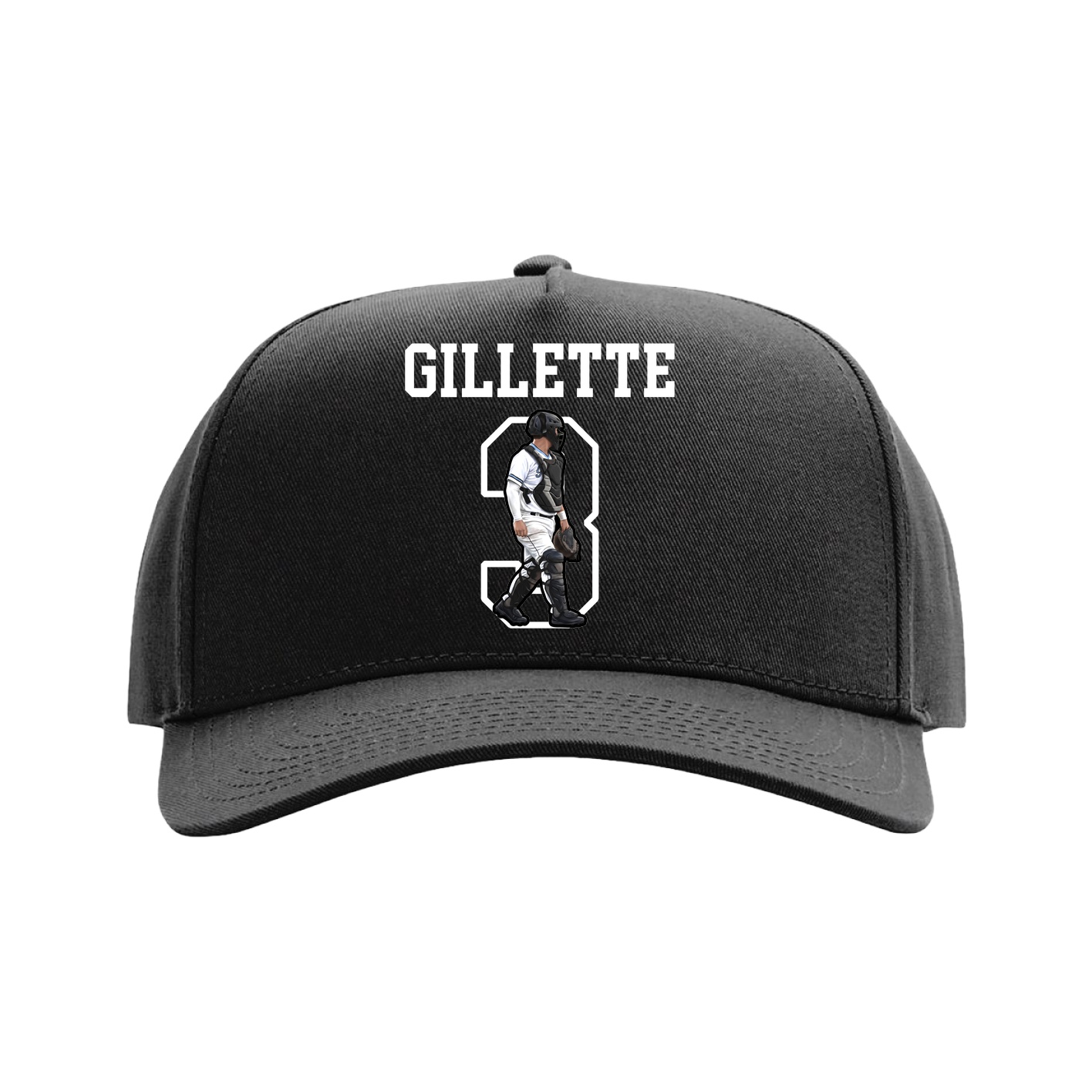 Full Fabric Five-Panel Champ Cap — Shirsey in Black