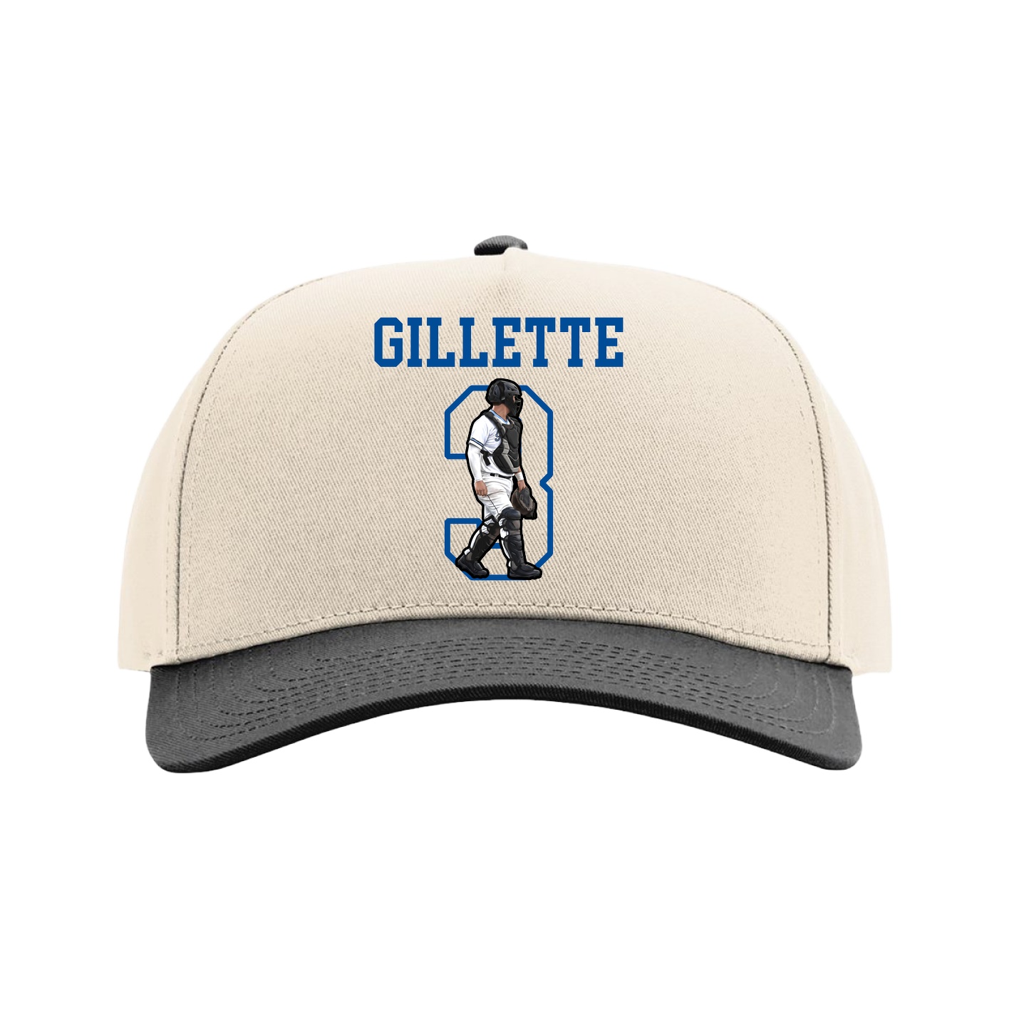 Full Fabric Five-Panel Champ Cap — Shirsey in Cream/Black