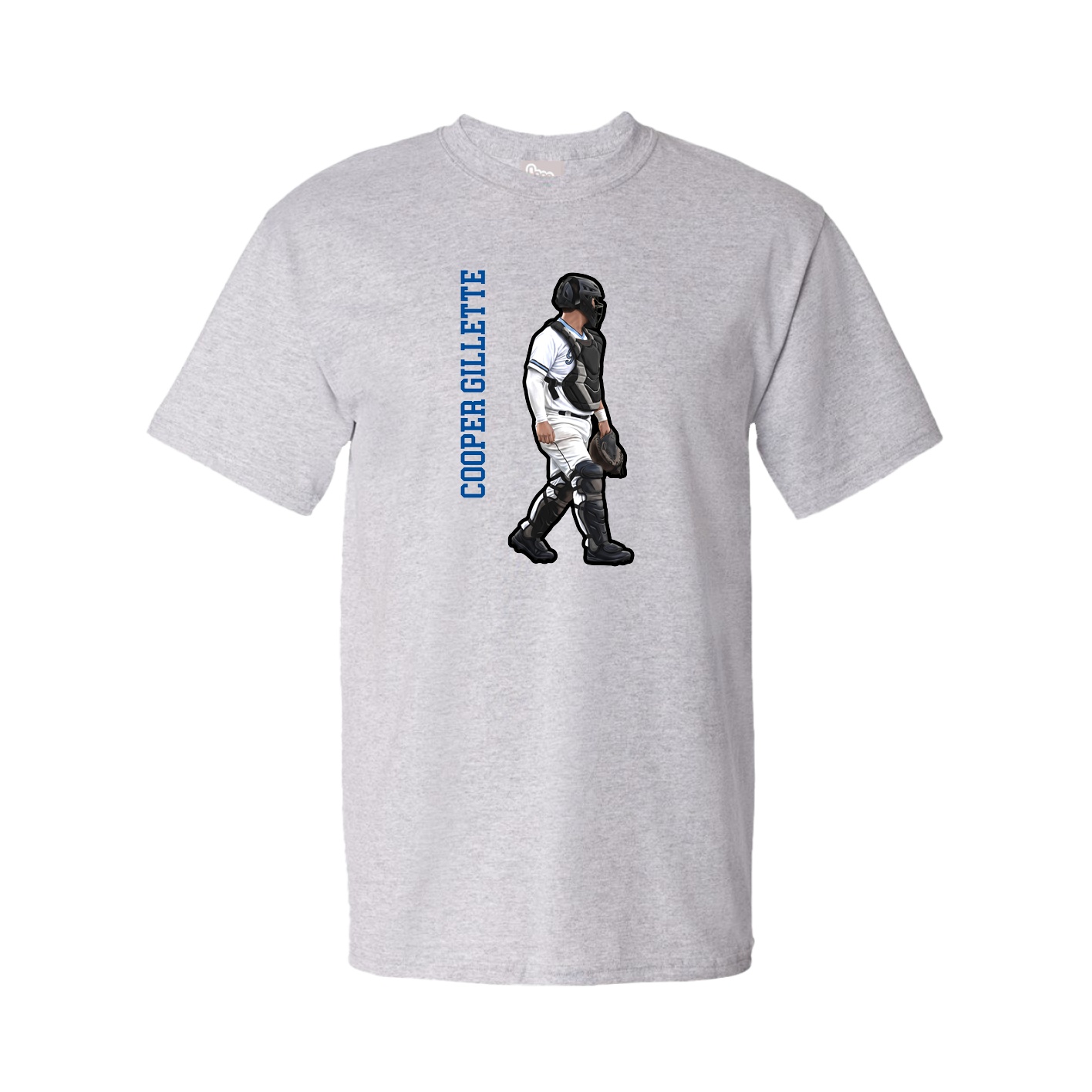 Youth Tee — Name Vertical in Grey