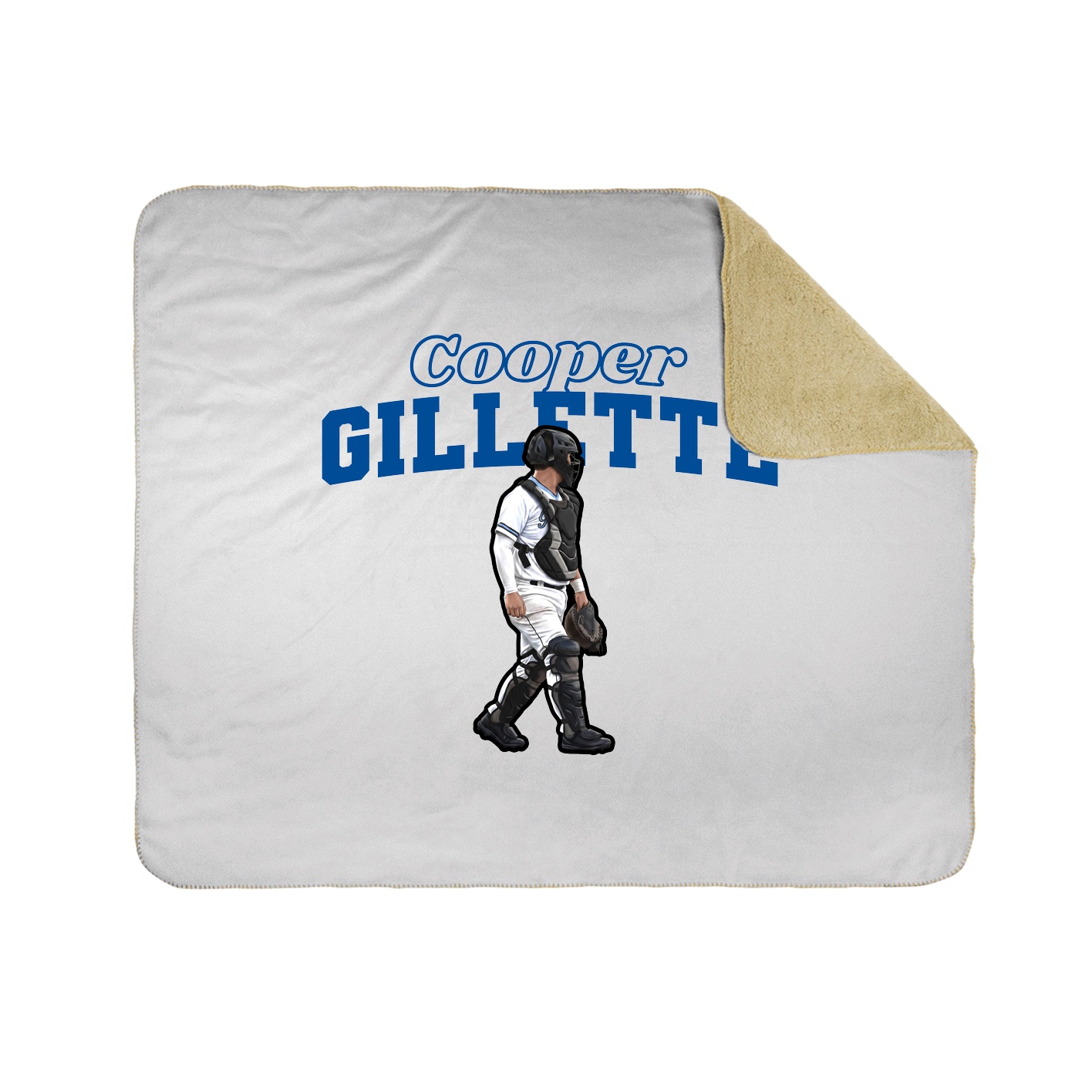 Throw Blanket — Name Arch in White