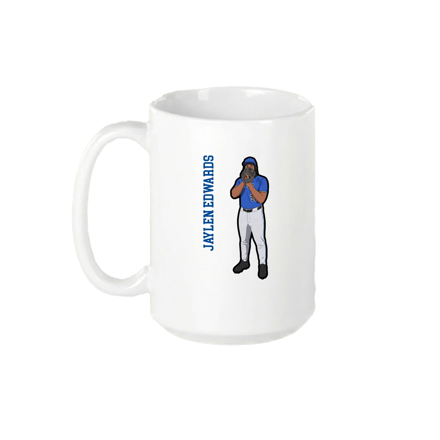 15oz Coffee Mug — Name Vertical in White