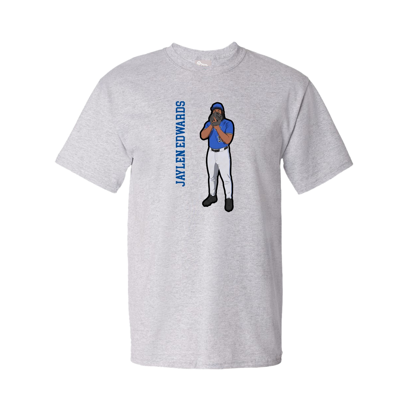 Tee — Name Vertical in Grey