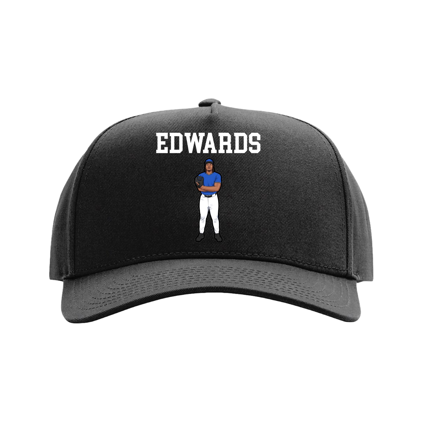 Full Fabric Five-Panel Champ Cap — Shirsey in Black