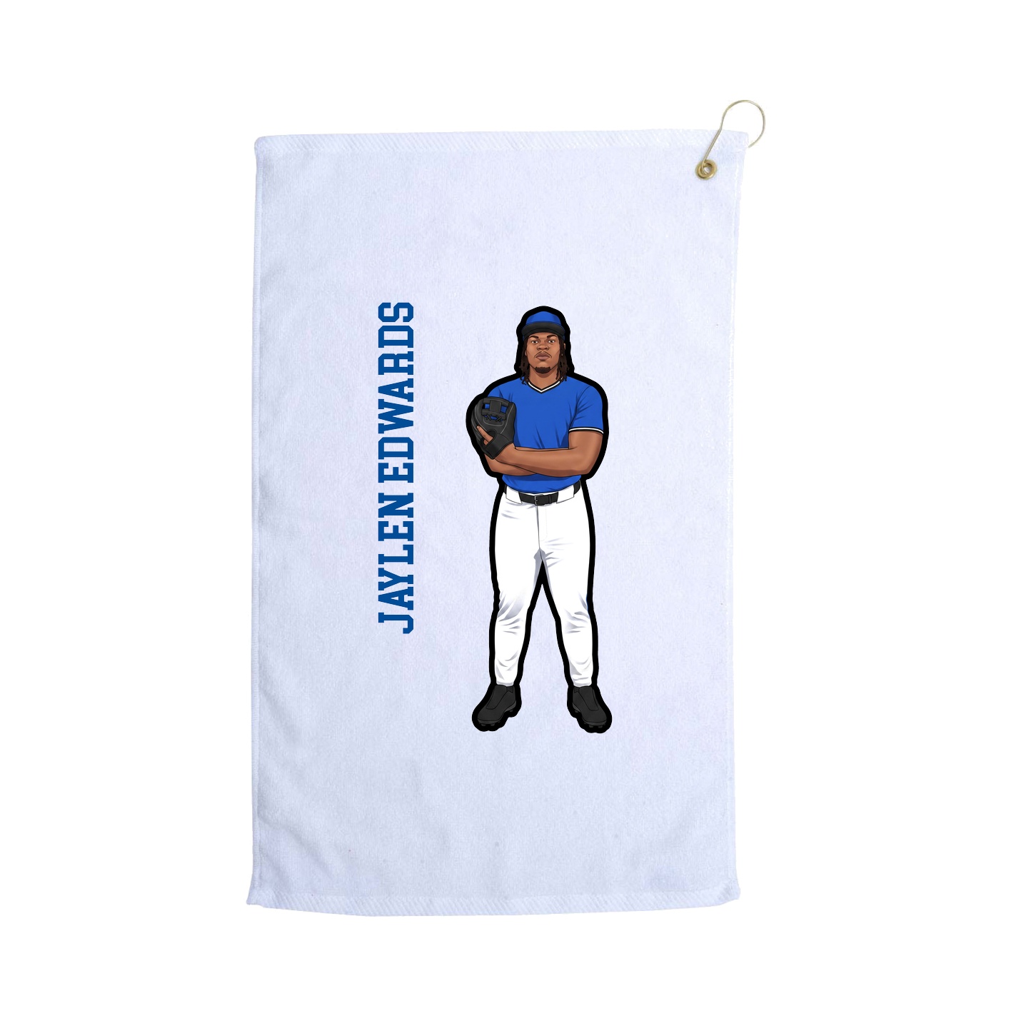 Golf Towel — Name Vertical in White