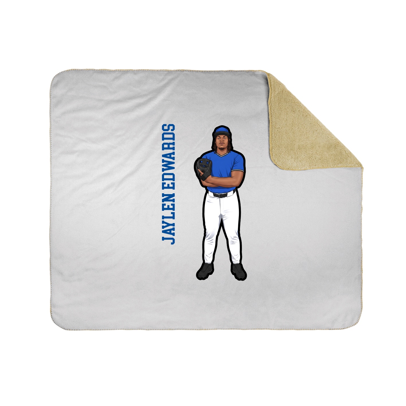 Throw Blanket — Name Vertical in White