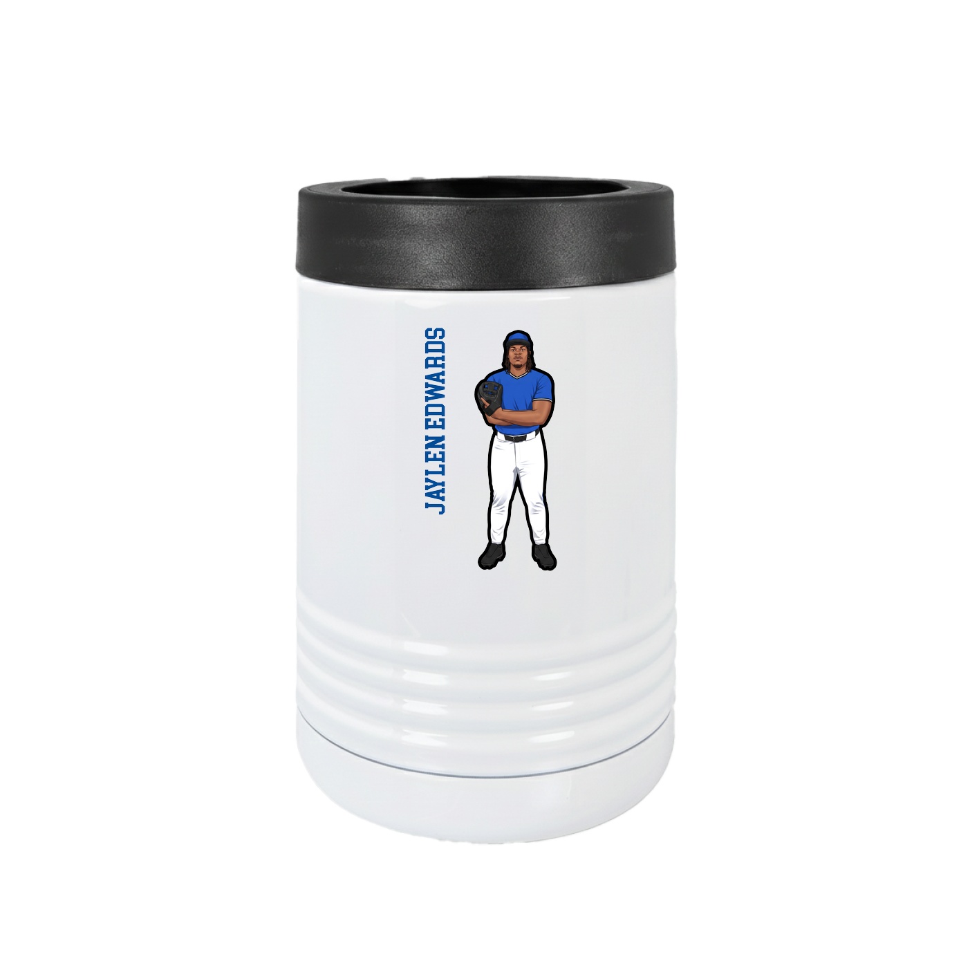 Beverage Holder — Name Vertical in White