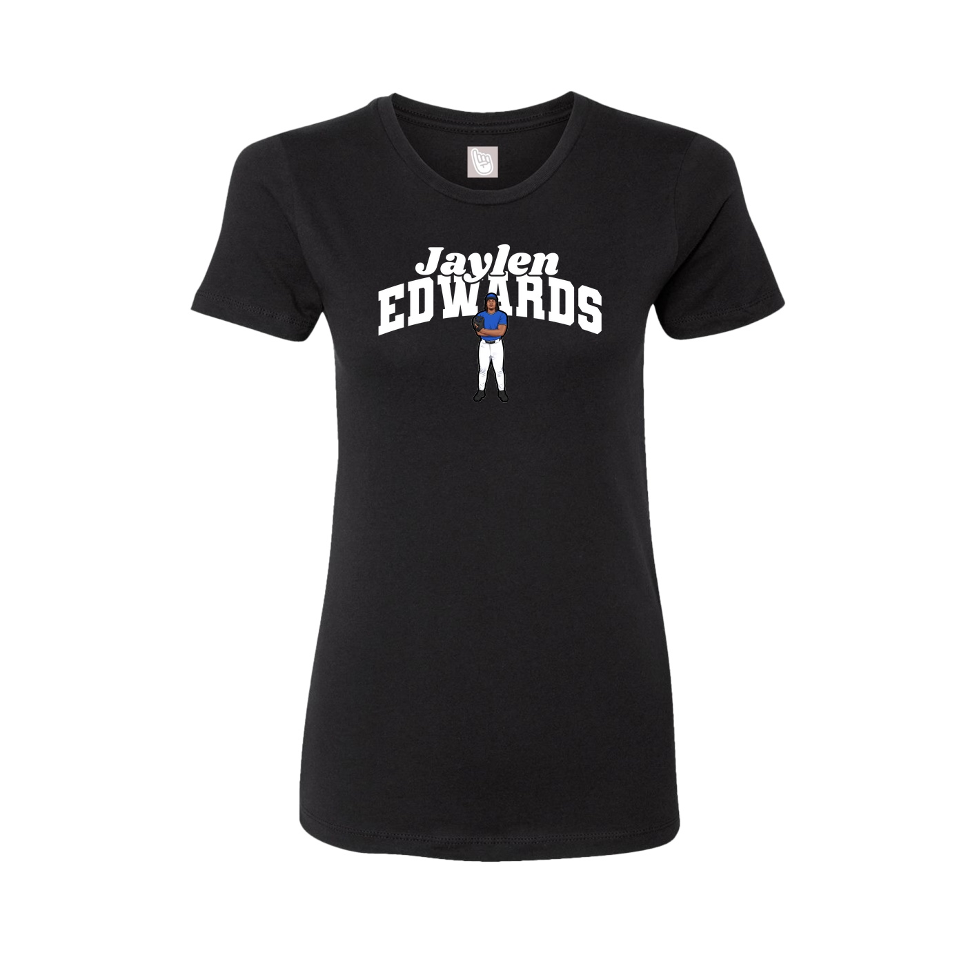 Fitted Women's Tee — Signature Arch in Black