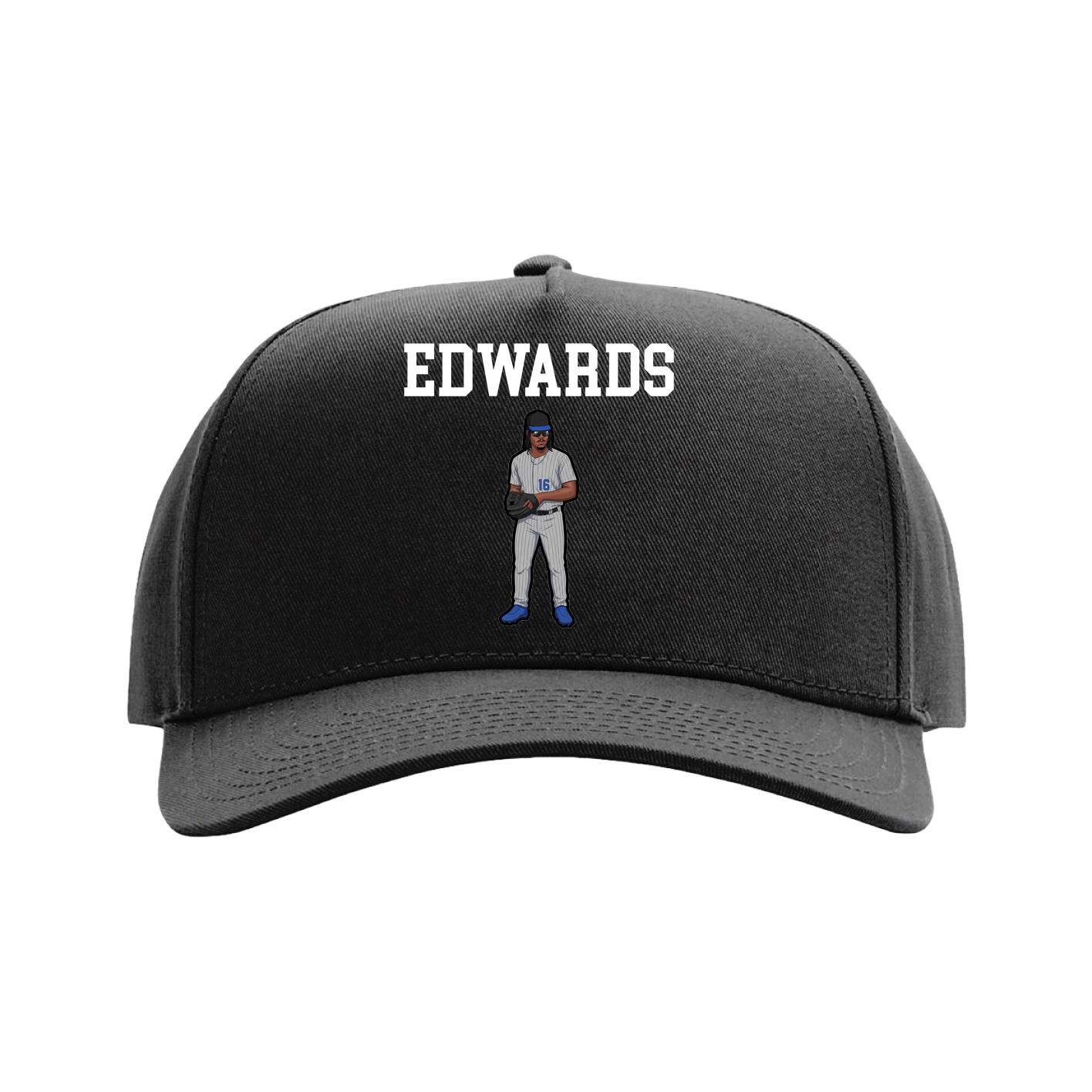Full Fabric Five-Panel Champ Cap — Shirsey in Black