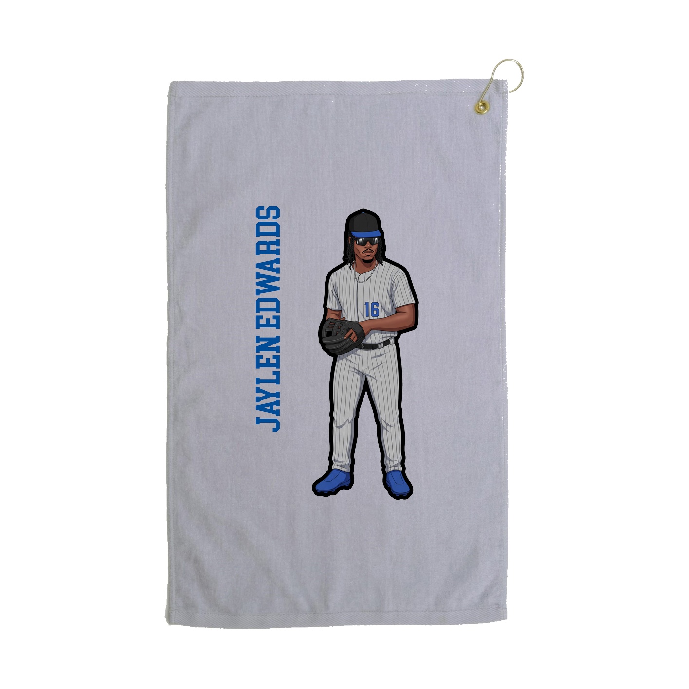 Golf Towel — Name Vertical in Grey