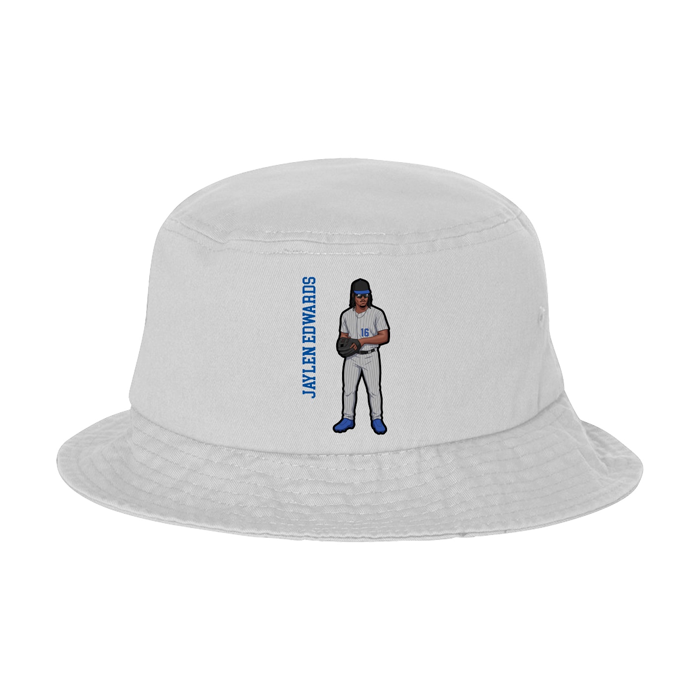 Bucket Cap — Name Vertical in White