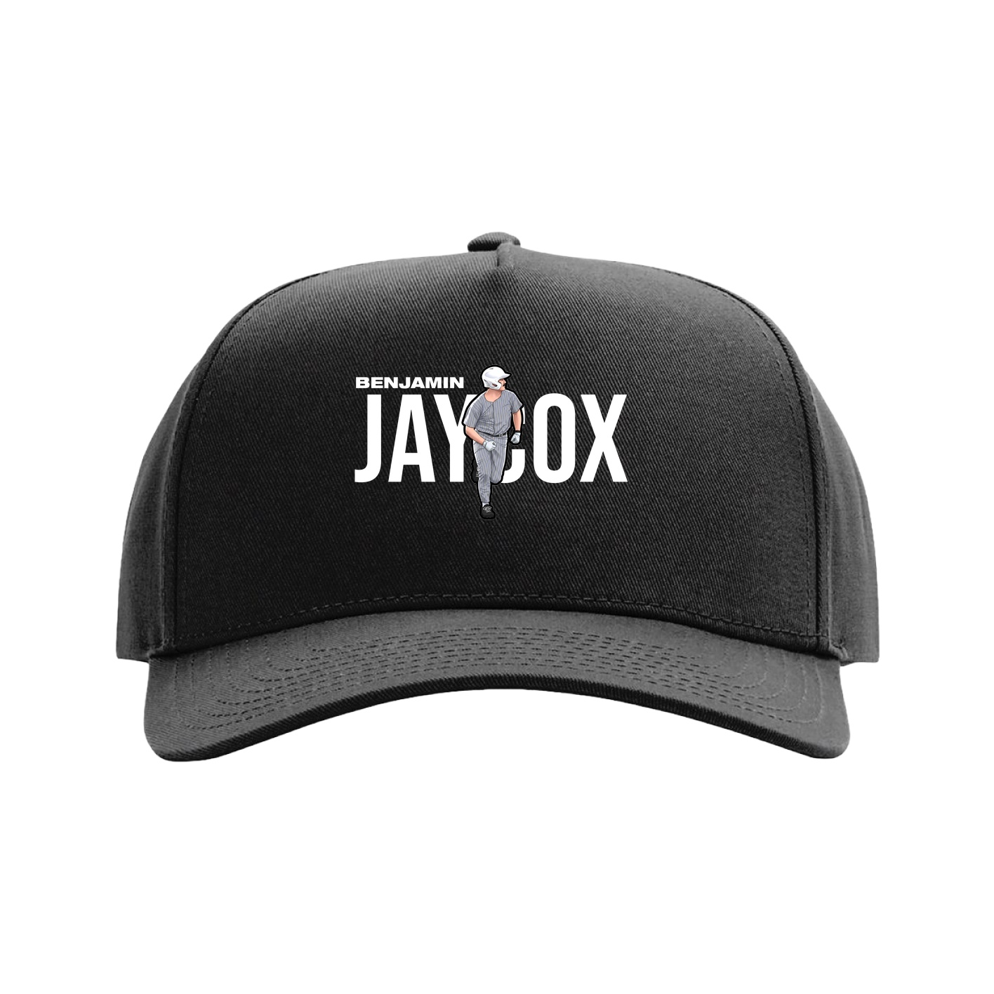 Full Fabric Five-Panel Champ Cap — Player Name in Black