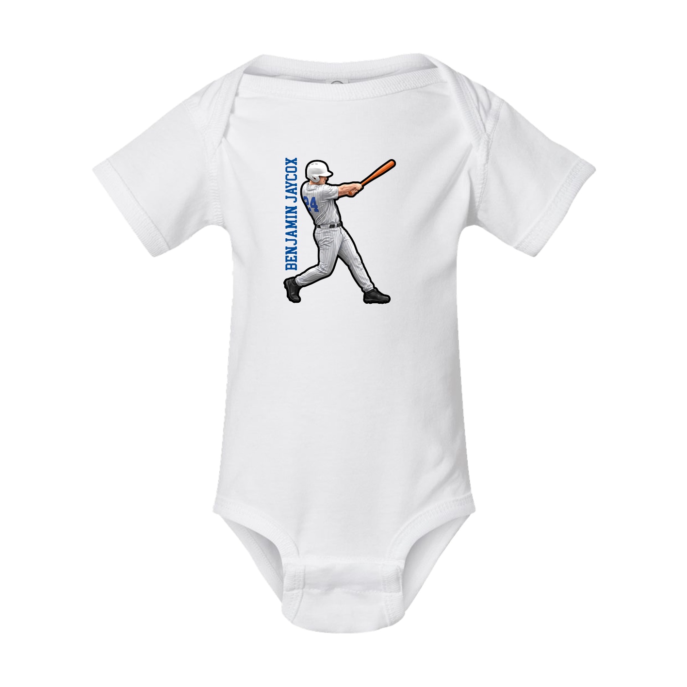 Baby Onesie — Name Vertical in White