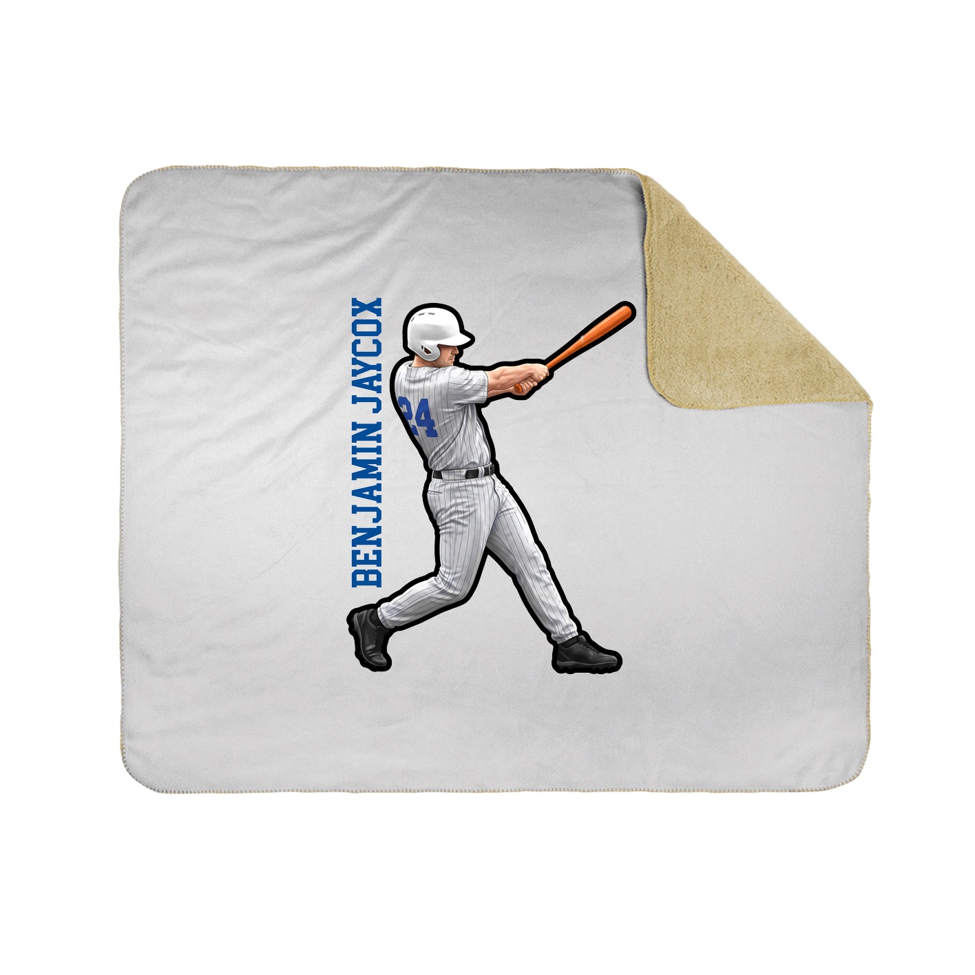 Throw Blanket — Name Vertical in White