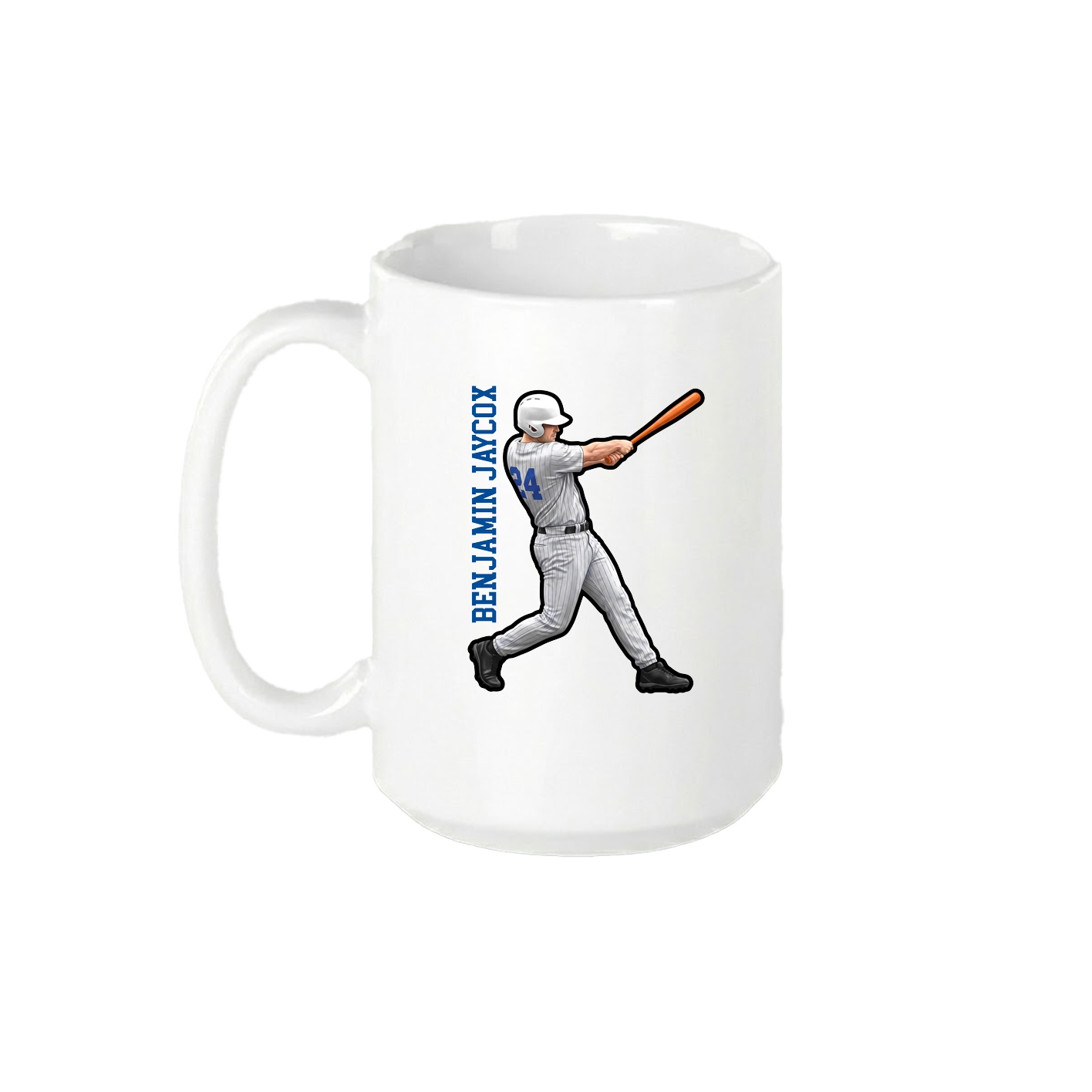 15oz Coffee Mug — Name Vertical in White
