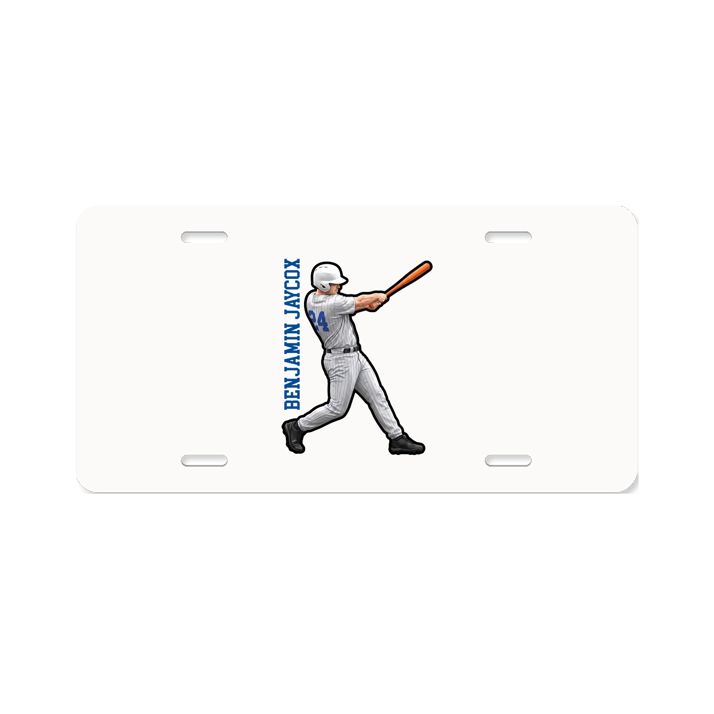 License Plate — Name Vertical in Classic