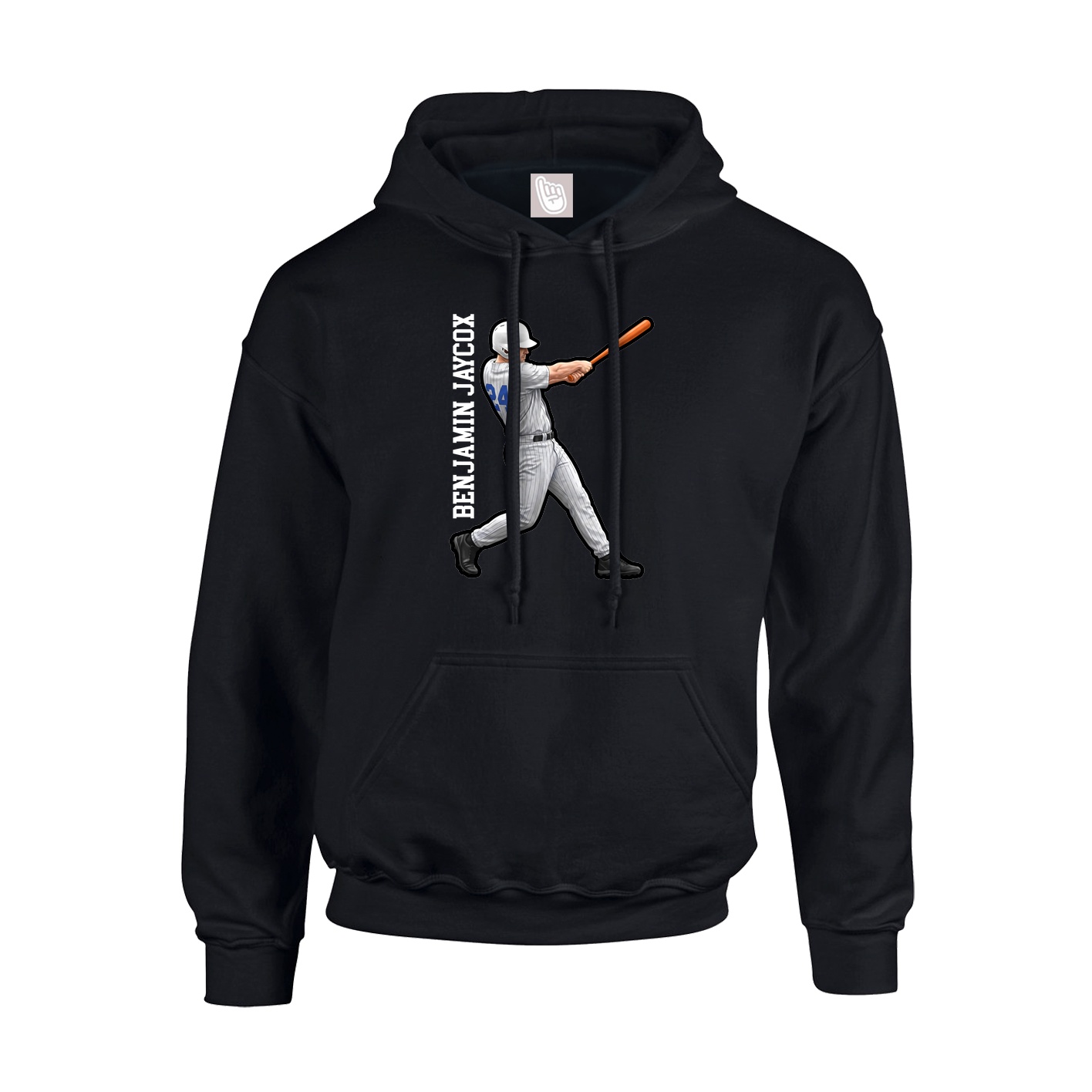 Hoodie — Name Vertical in Black