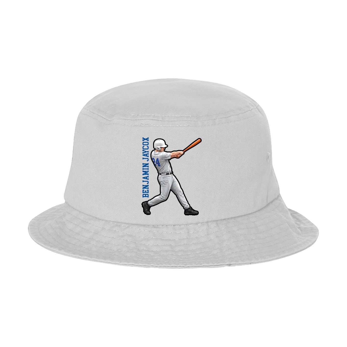 Bucket Cap — Name Vertical in White