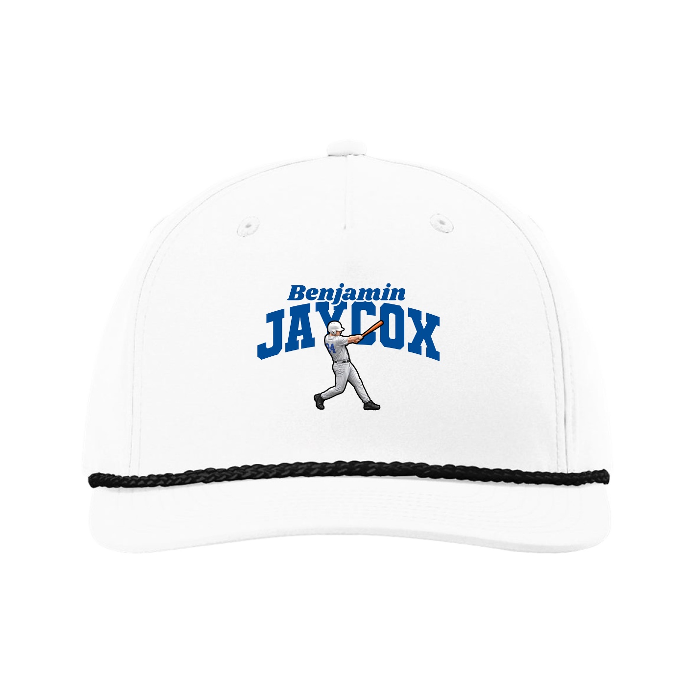Five-Panel Classic Rope Cap — Signature Arch in White