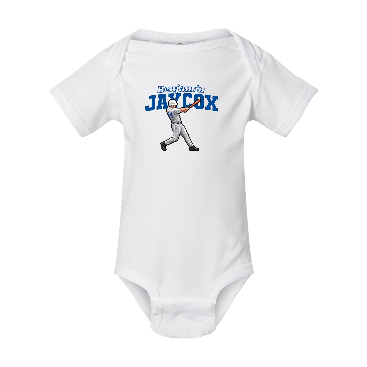 Baby Onesie — Name Arch in White