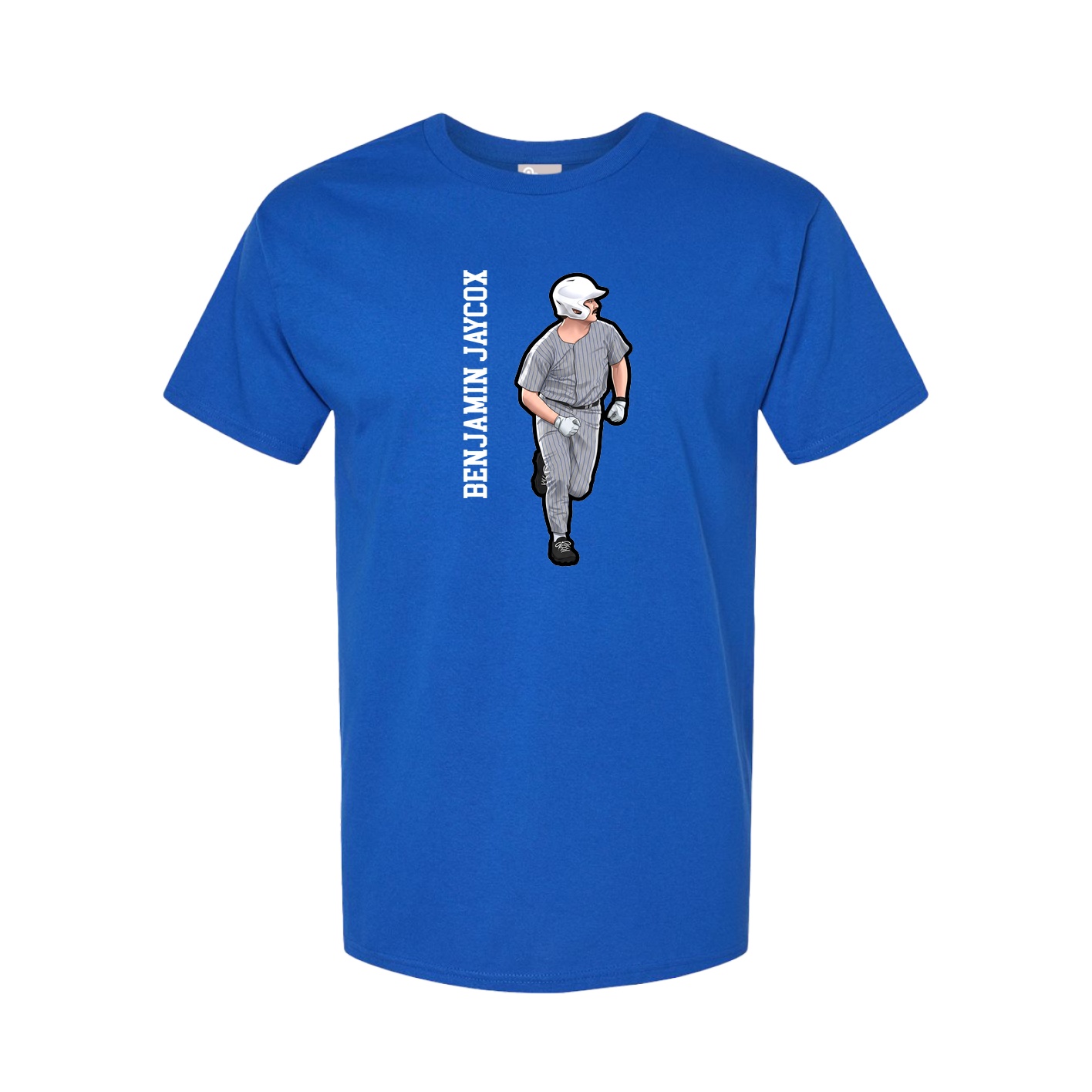 Youth Tee — Name Vertical in Royal
