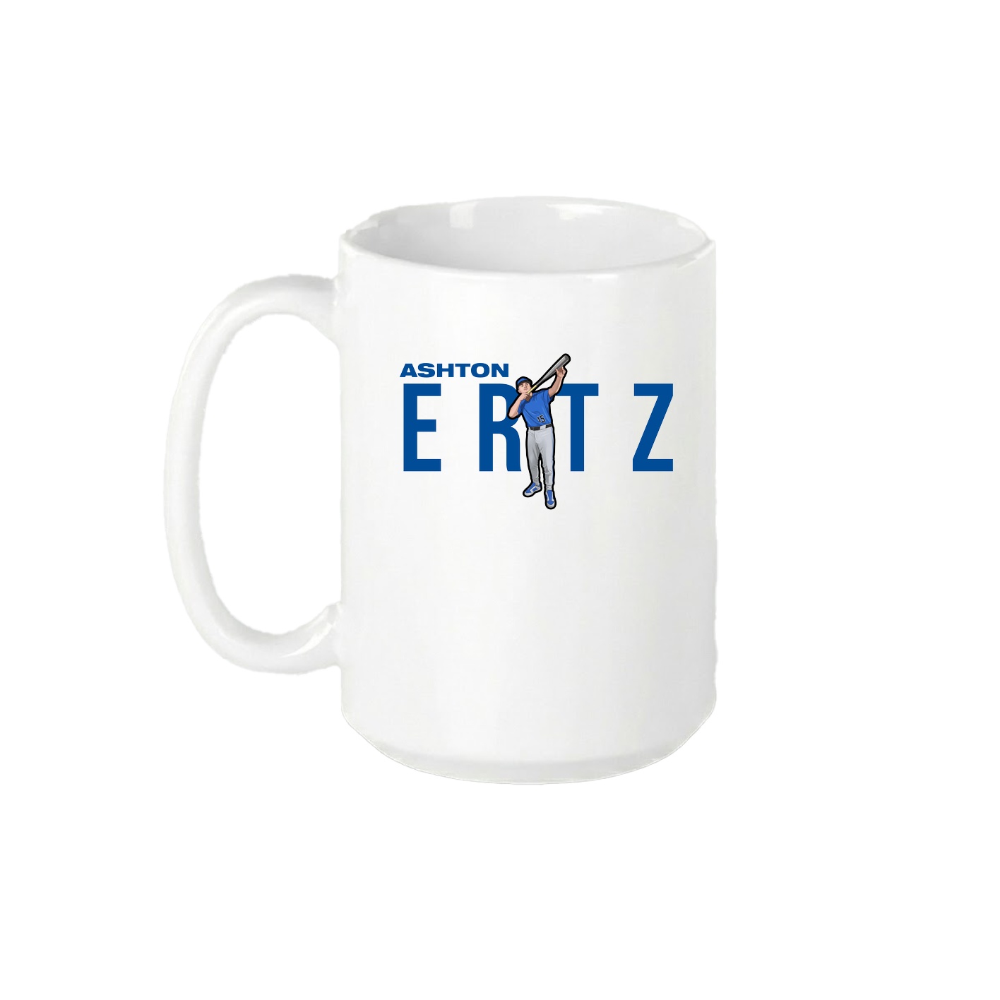 15oz Coffee Mug — Player Name in White