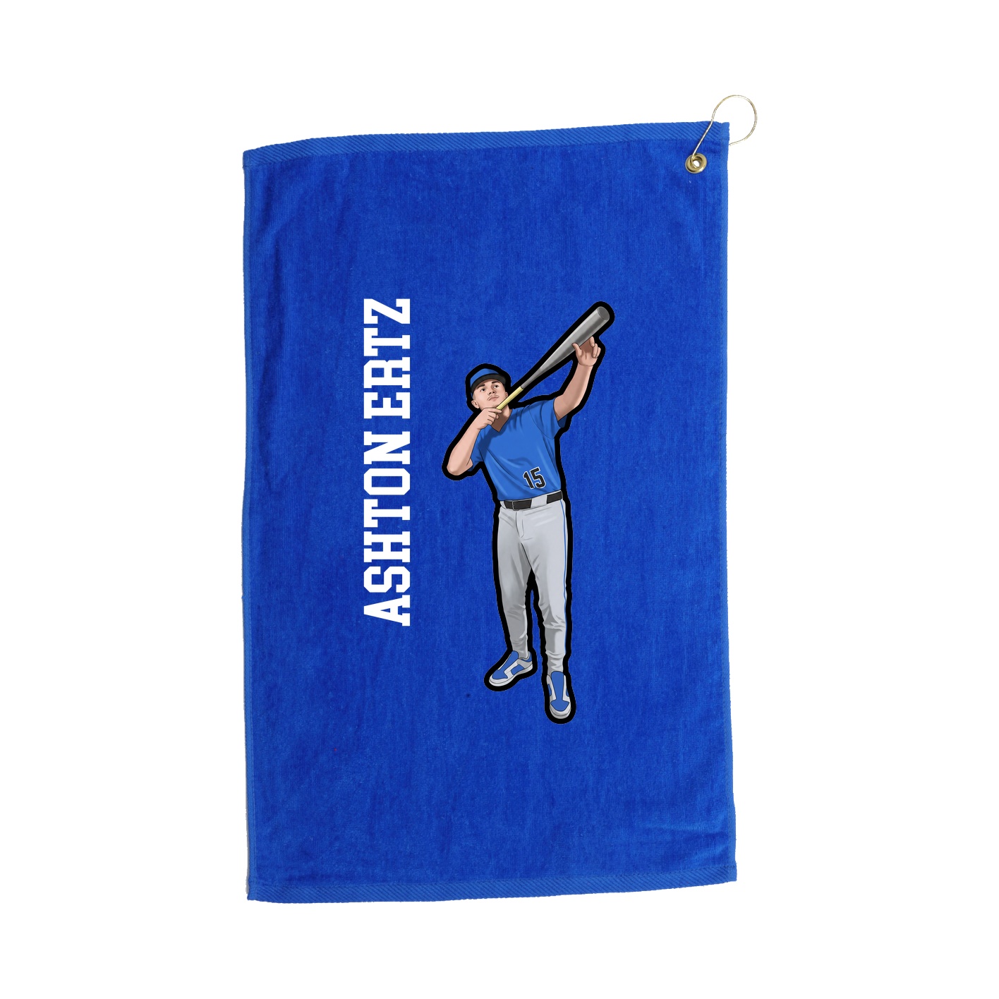 Golf Towel — Name Vertical in Royal