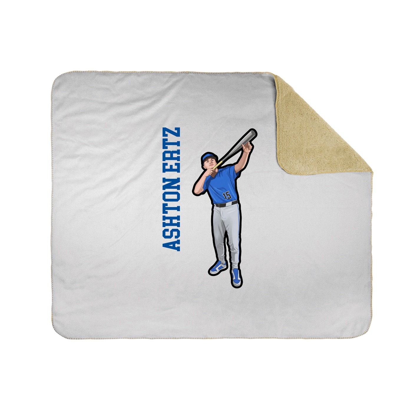 Throw Blanket — Name Vertical in White