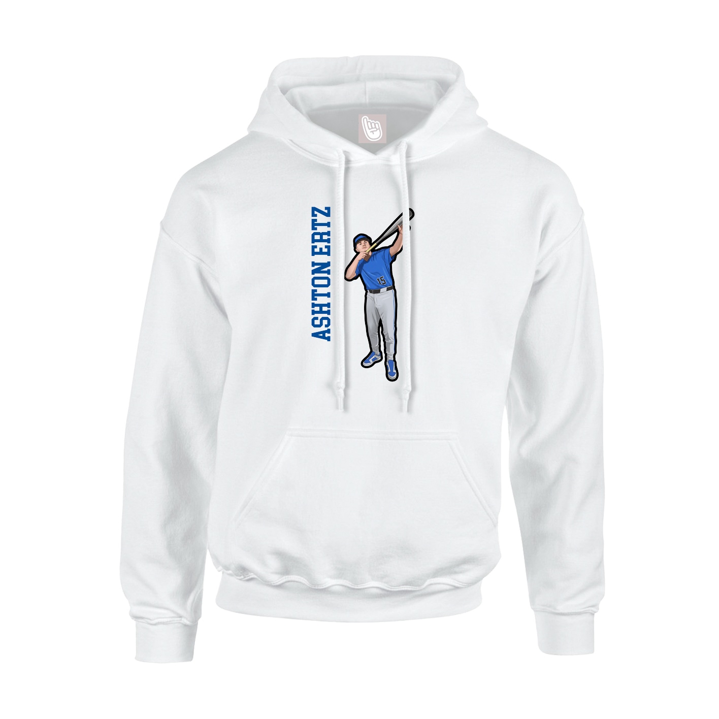 Hoodie — Name Vertical in White