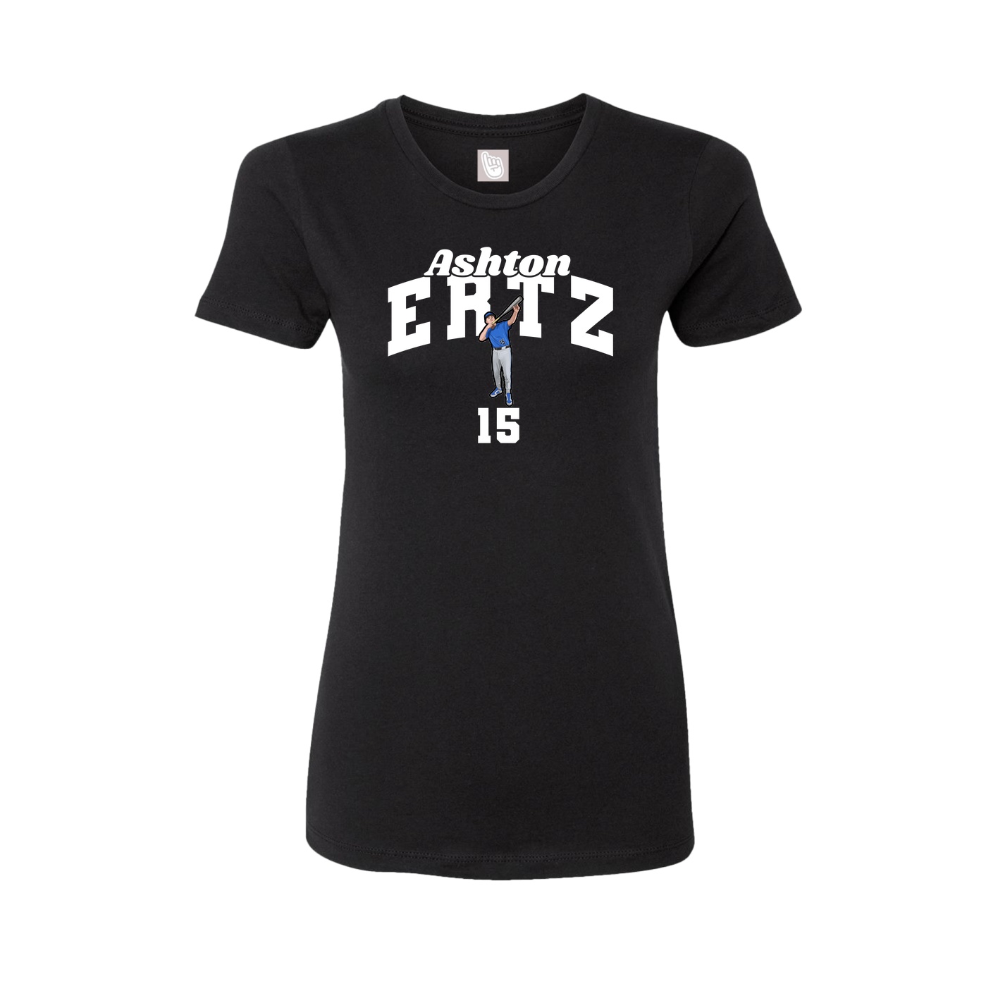 Fitted Women's Tee — Signature Arch in Black