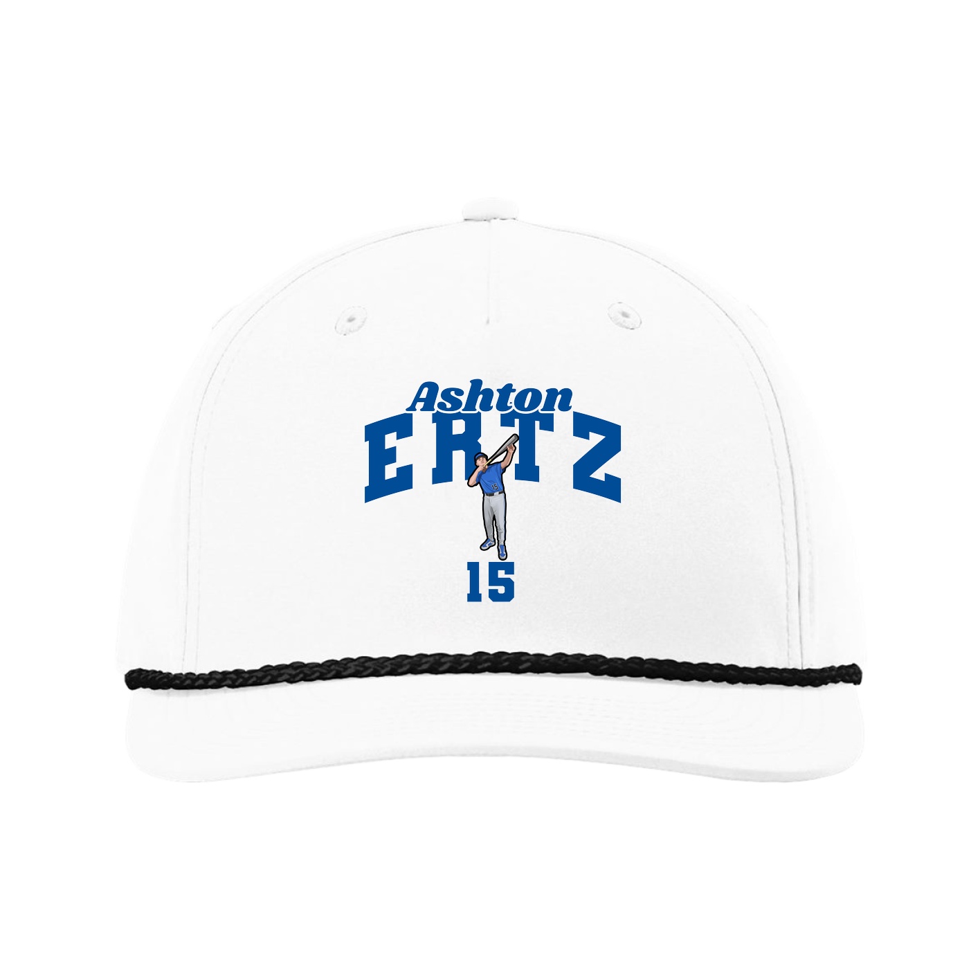 Five-Panel Classic Rope Cap — Signature Arch in White