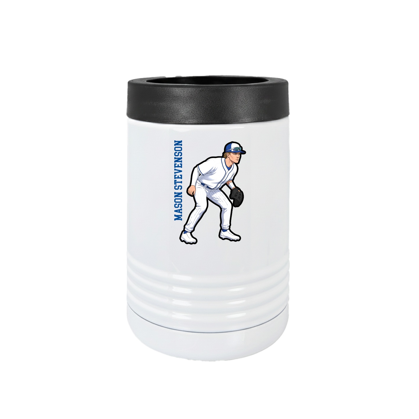 Beverage Holder — Name Vertical in White