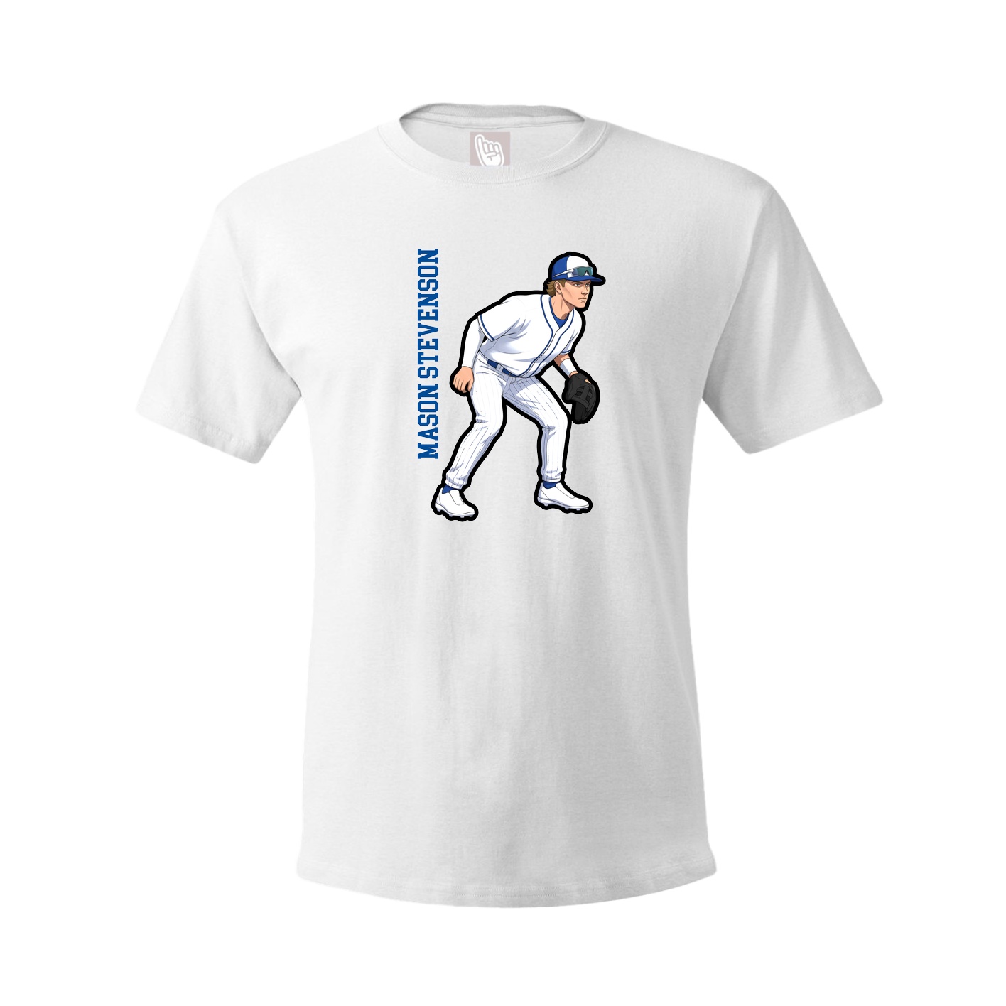 Tee — Name Vertical in White