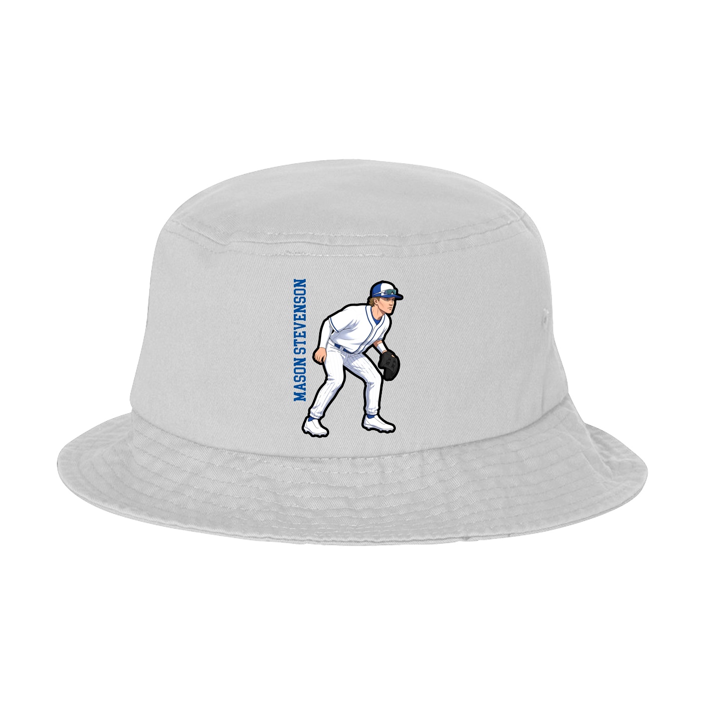 Bucket Cap — Name Vertical in White