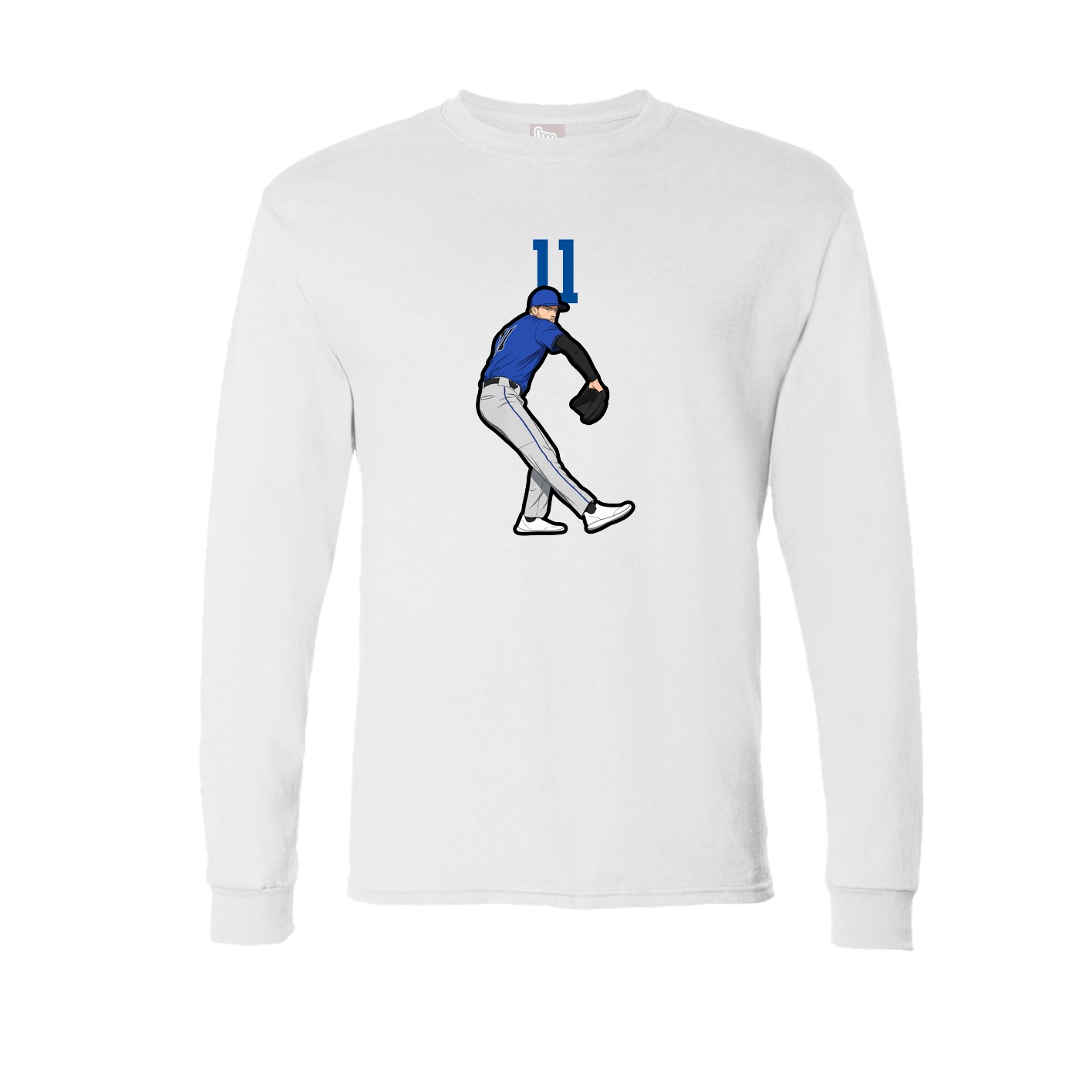 Long Sleeve Tee — Number Top in White
