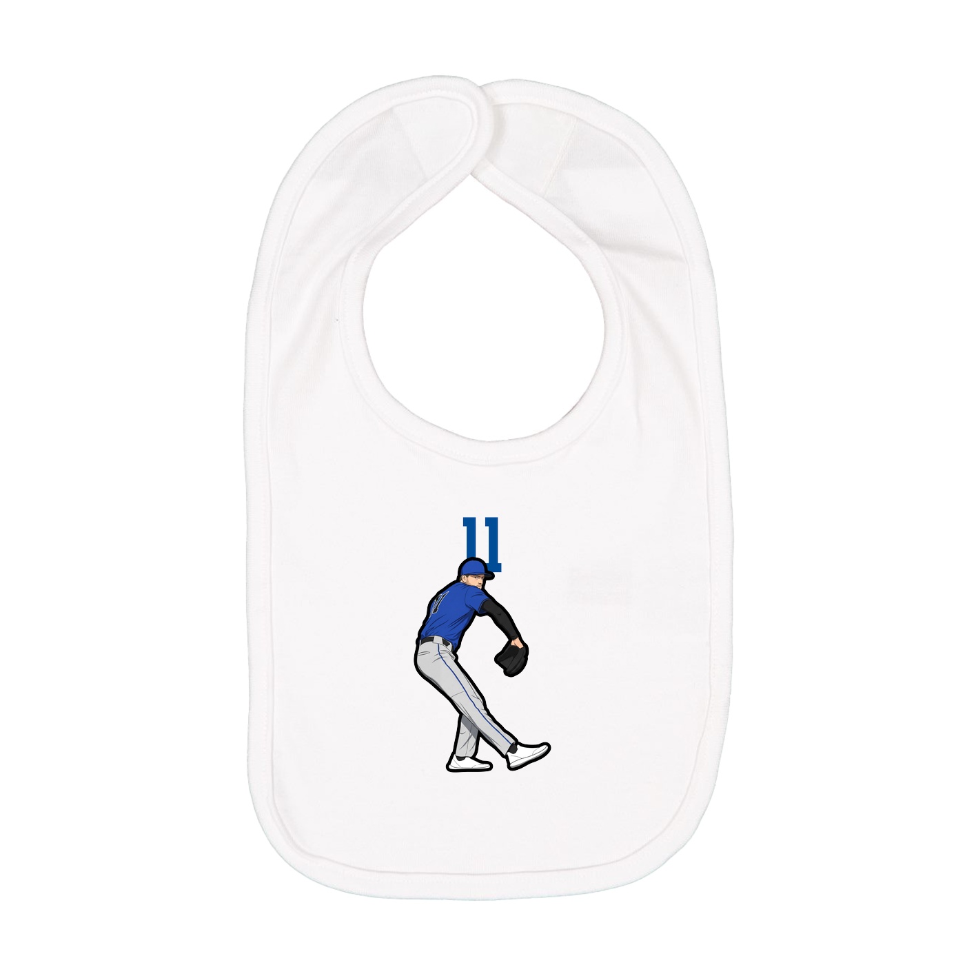 Infant Bib — Number Top in White