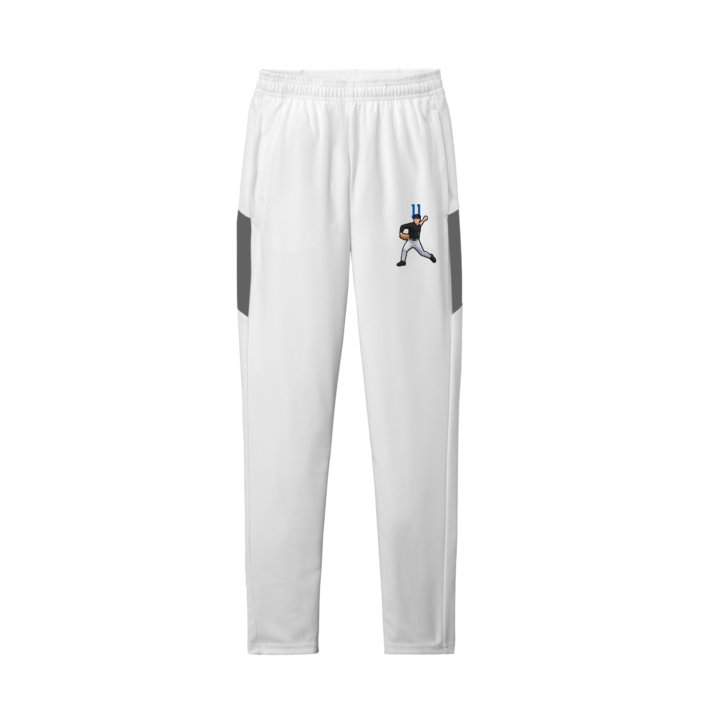 Team Travel Pant — Number Top in White/Grey