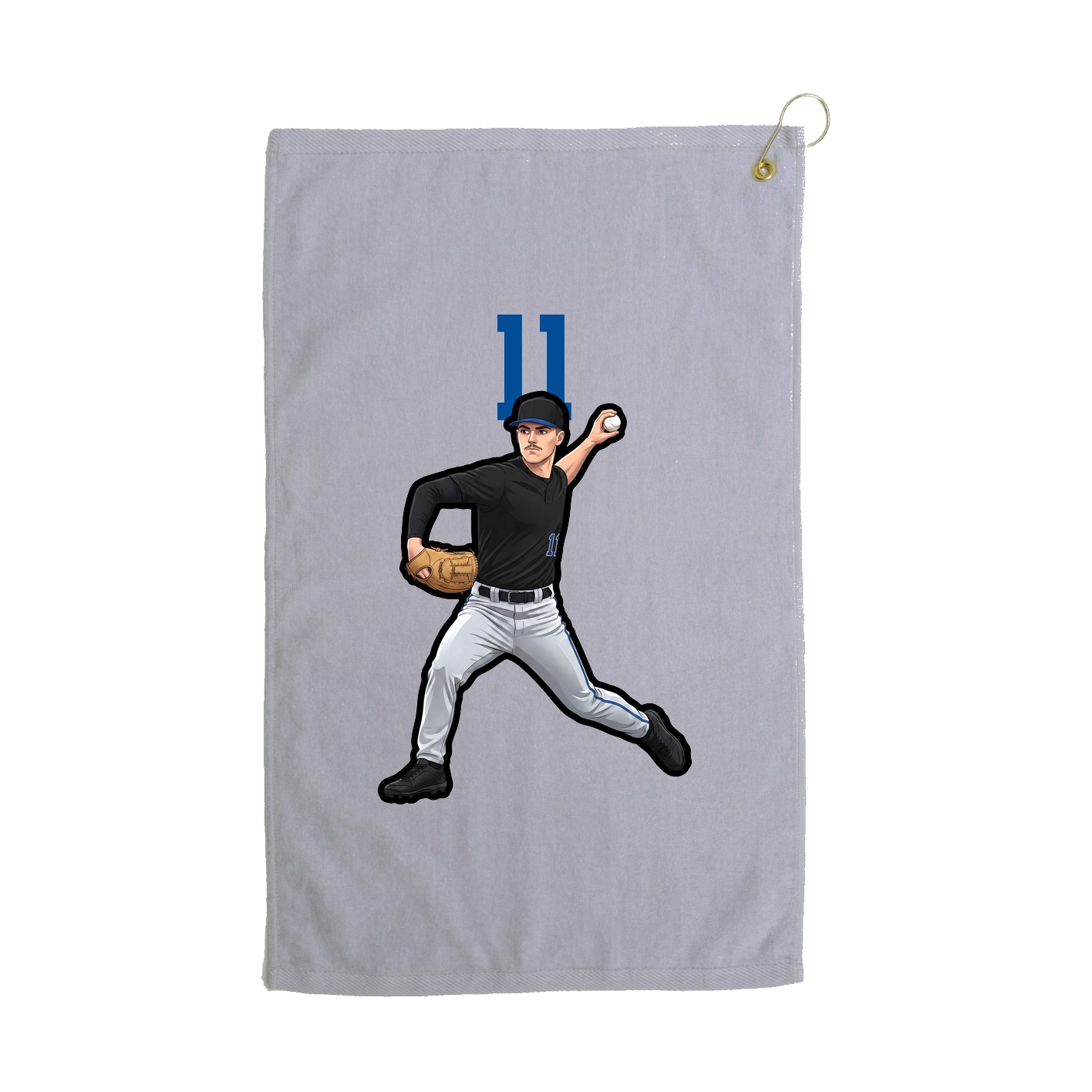 Golf Towel — Number Top in Grey