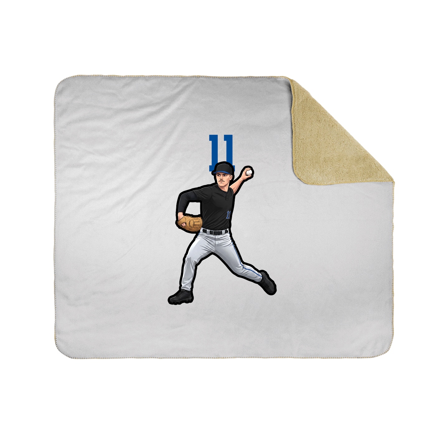 Throw Blanket — Number Top in White