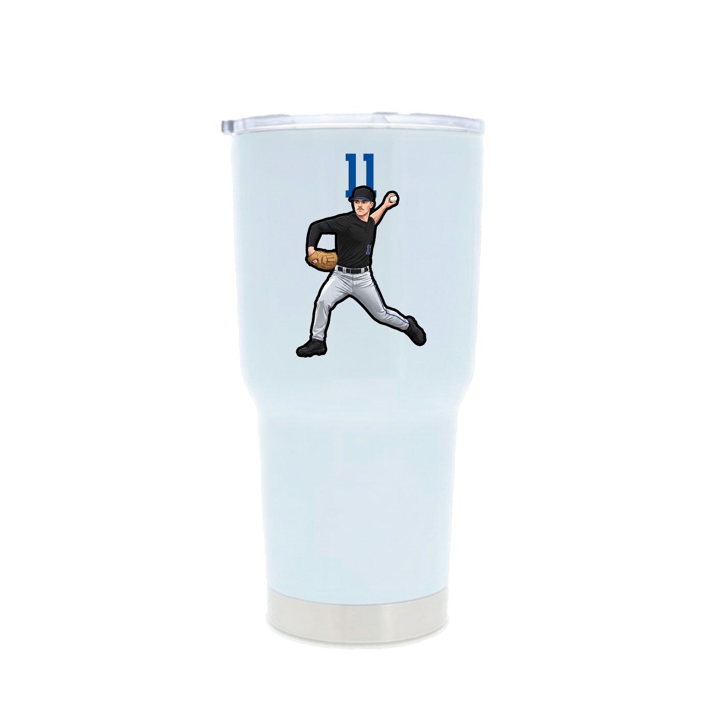 30oz Stainless Steel Tumbler — Number Top in White