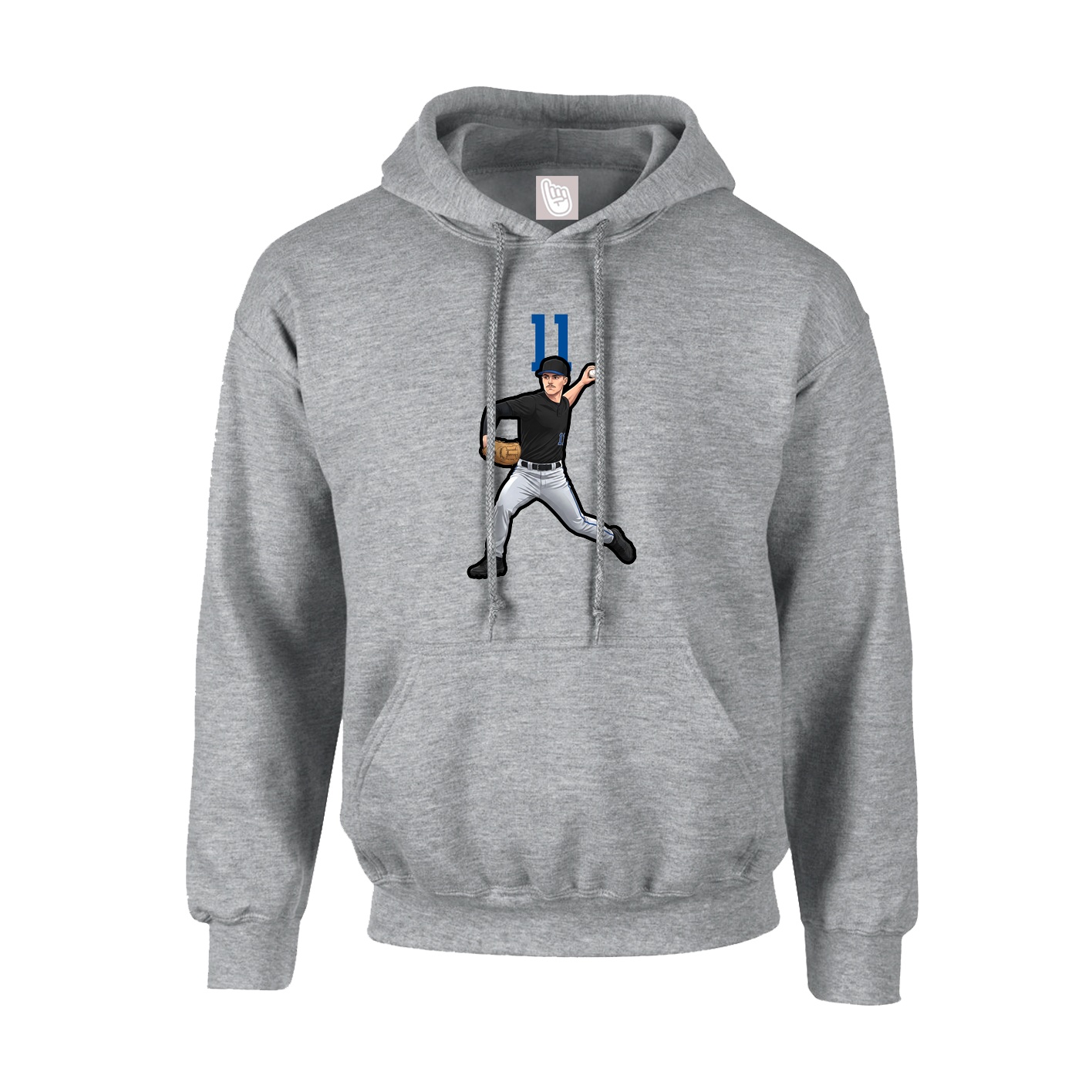 Youth Hoodie — Number Top in Grey